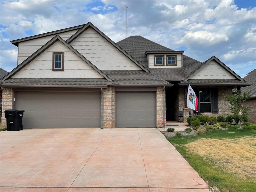 Don't miss chance to live in this 4 bedroom, 3 bath home built in 2021! This home features modern style and touches throughout including granite counter tops, stainless appliances, vaulted ceiling in living room with custom wood beams and large fireplace. Beautiful ceramic faux wood tile throughout with soft carpet in bedrooms. Large master bath with European shower, large walk-in closet with pass through to laundry room. In addition to the 4 bedrooms, this home has an upstairs bonus room, an outdoor fire place, in-ground storm shelter, tankless hot water system, and more! Located in the desirable Waters Neighborhood and Moore School District, and just minutes away from Tinker AFB. Schedule your tour today!  Every All County Heartland Property Management residents are enrolled in the Resident Benefits Package (RBP) for an additional fee which includes liability insurance, HVAC air filter delivery, on-demand pest control, and much more! NO smoking allowed in this unit.