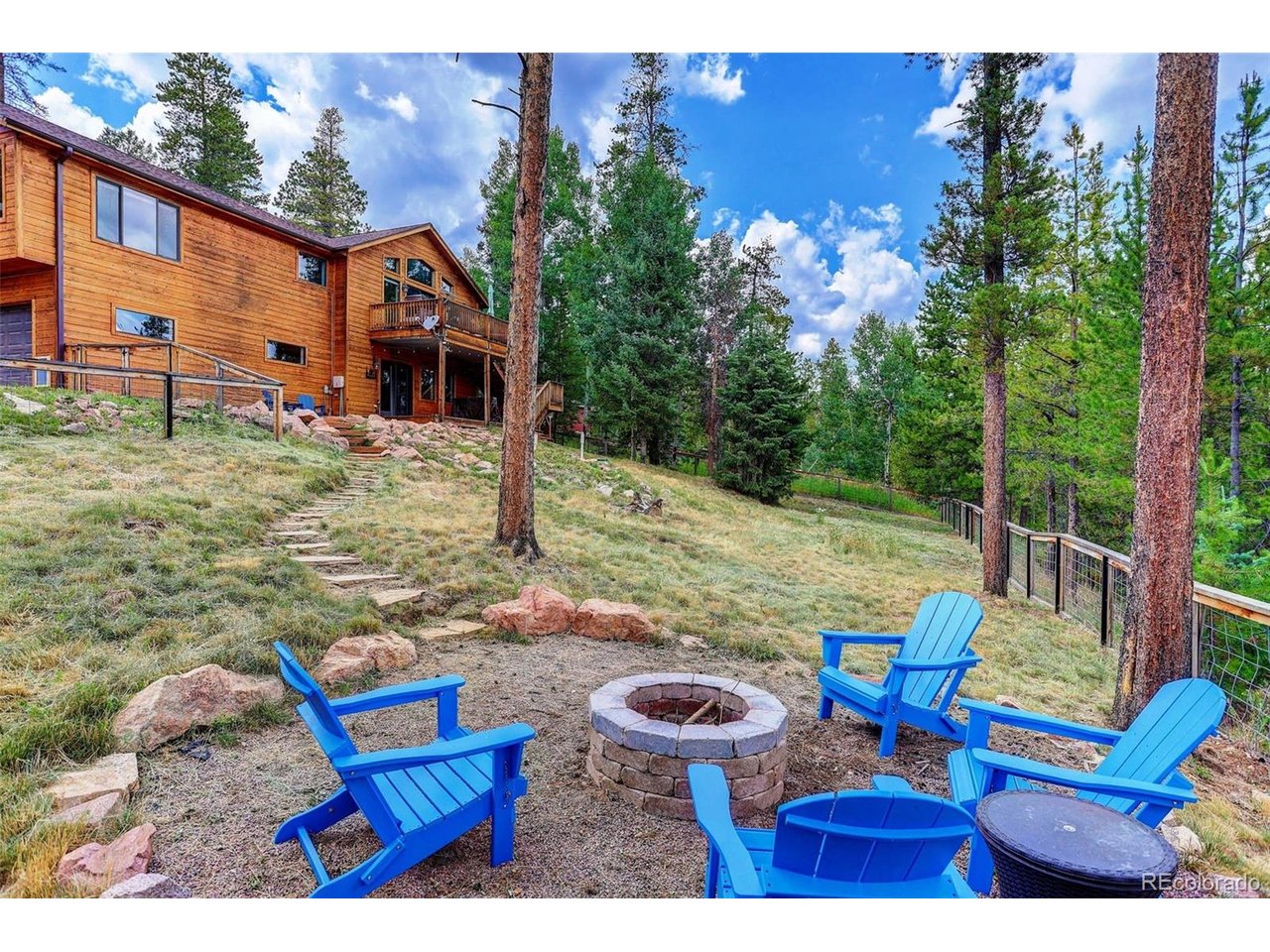 Exceptional Value in Conifer! Priced at $850,000-below the sellers' 2023 purchase price of $875,000-this beautifully updated mountain home offers an outstanding opportunity for buyers seeking move-in-ready living in a peaceful forest setting. The sellers are also offering concessions that may be used toward an interest rate buy-down, helping to reduce monthly mortgage payments for qualified buyers. With 2,352 square feet, 3 bedrooms, and 3 bathrooms, this home has been thoughtfully updated throughout with gleaming hardwood floors, new carpet, and inviting living spaces designed for both everyday comfort and entertaining. The spacious great room showcases beautiful forest views, a cozy gas fireplace, and direct access to a large deck-perfect for enjoying your morning coffee or relaxing among the pines. The main-level primary suite is a private retreat featuring an updated 3/4 bath with a walk-in shower, heated floors, and a large walk-in closet. A second bedroom and full bathroom complete the main level, providing comfortable one-level living. The walk-out lower level offers an inviting family room with a built-in entertainment center, a cozy pellet stove, and patio access to the fenced backyard. This level also includes a guest bedroom, an updated 3/4 bathroom, and a laundry room, creating the perfect space for visitors, extended family, or a private home office. Outside, you'll appreciate the large yard, multiple outdoor living areas, and expansive deck that embrace Colorado's mountain lifestyle. A paved driveway provides abundant off-street parking, including RV parking, while the oversized two-car attached garage offers plenty of room for vehicles, storage, and outdoor gear. Combining tasteful updates, generous living space, exceptional parking, and an attractive price, this Conifer home delivers incredible value. With seller concessions available to help buy down your interest rate, now is an excellent time to make this mountain retreat your own.