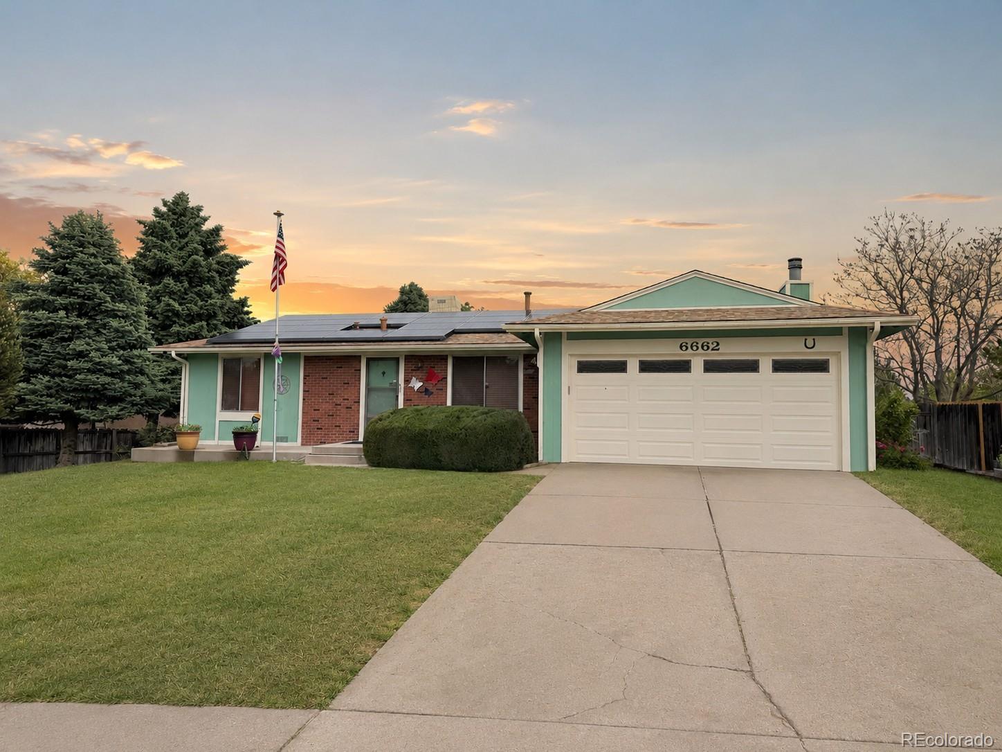 No HOA. More house, more yard, more freedom. This Arvada home delivers the space you want: a private fenced backyard, covered rear patio, attached 2-car garage, and three storage sheds. Enjoy fresh interior and exterior paint, newer LVP flooring, brand-new carpet, new ceiling fans, washer and dryer, and window coverings.  Kitchen and bath updates completed within the past 24 months. The floor plan offers real flexibility with a living room, dining room, and separate family room with fireplace. The large backyard feels private and usable—ideal for relaxing, entertaining, gardening, pets, or extra storage needs. Convenient Arvada location with good access to the Front Range trail system, shopping, commuting routes, and everyday amenities. A smart alternative to HOA living with the benefits of true homeownership.Leased solar panels.