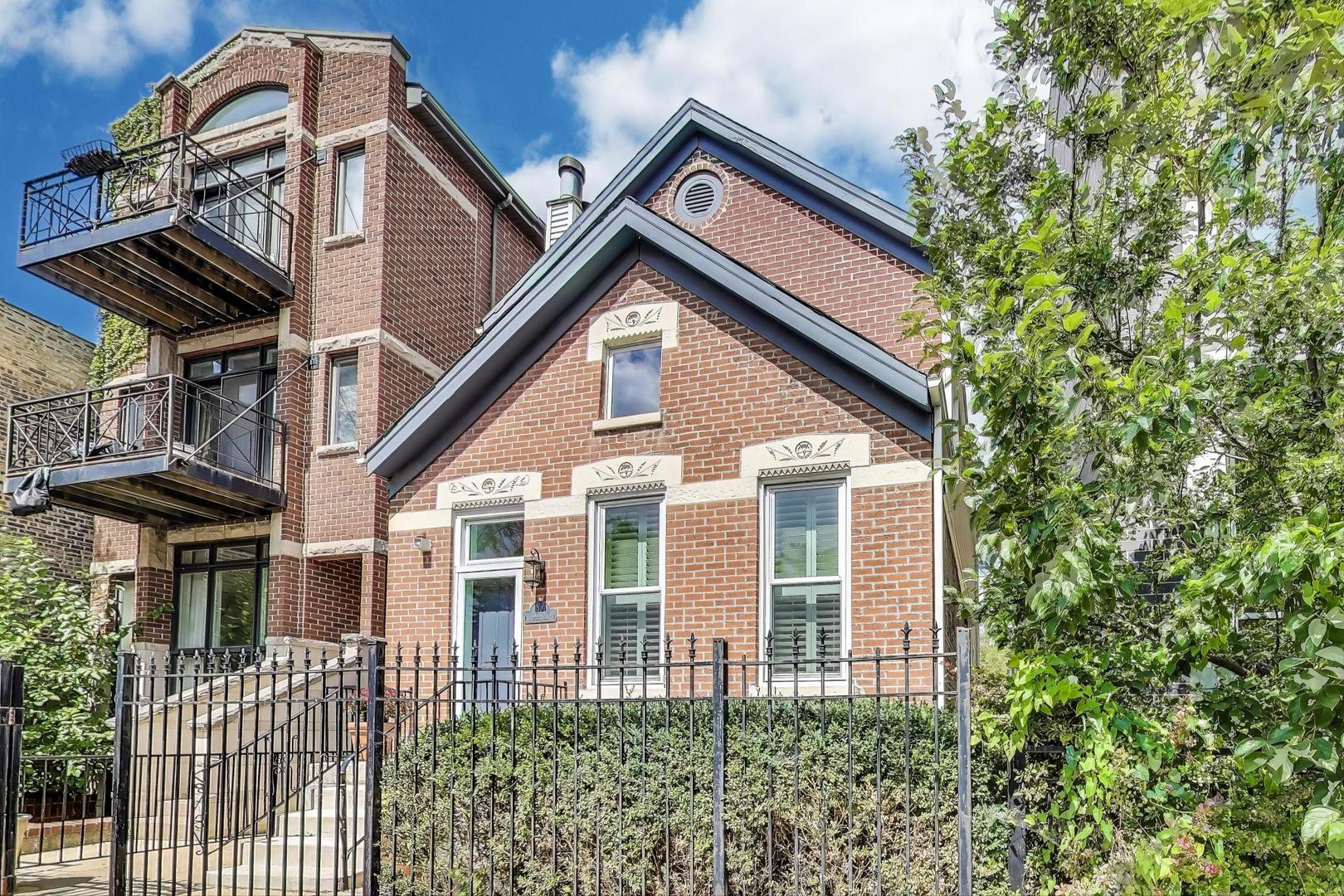 Rarely available! Completely turn-key single-family home with 4 bedrooms and 2.5 baths on full 125' depth lot in the heart of Bucktown. Expect to be impressed with expansive windows and a plethora of skylights, a highly functional floor plan, and a backyard that lives like an exclusive, outdoor sanctuary with mature trees. Originally gutted to the studs in the 90s, this home has been thoughtfully rebuilt and reimagined ever since, with too many updates and modern conveniences to list! The main floor features a spacious living room with a wall of south-facing windows, custom built-ins, and a wood-burning fireplace, plus a separate dining room that easily accommodates a party of 12. The eat-in kitchen is complete with 42" grey cabinetry, Corian counters, stainless steel appliances, and the most convenient built-in breakfast booth. The popular layout offers 3 bedrooms upstairs with multiple skylights flooding the space with natural light, plus an oversized marble bath with double vanity. The lower level is the icing on the cake with fantastic ceiling height and incredible functionality - family room with projector and screen, generous 4th bedroom, full bath, working kitchenette with range and gas stove, and a well-appointed laundry area. Outdoor space is equally impressive with a delightful deck off the kitchen, paver patio, and a fully landscaped backyard that inspires indoor-outdoor living and entertaining. A 2-car garage completes the package. Unbeatable Bucktown location-walk to Metra, Blue Line, Pulaski Elementary, Holstein Park & Pool, and countless restaurants, nightlife, and retail.