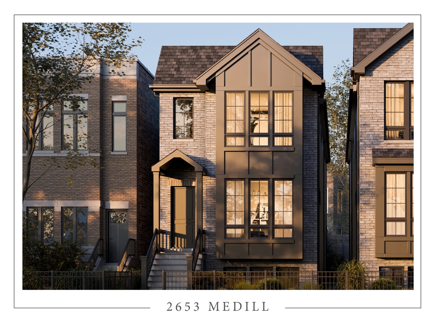 Presenting 2653 W Medill: a new construction, designer single family home by acclaimed STUDIO GROUP and V&M Development. An amazing Logan Square location close to dining & shopping, transportation, and public parks. Featuring an open concept main level with massive windows; flooded with light from multiple exposures throughout the entire floor. Front and center is the show stopping kitchen; featuring custom hand-built Amish cabinets, a 10-foot island, Wolf range, Sub Zero refrigeration/freezers, a wet bar, open shelving and a huge walk-in pantry. The large rear family room is illuminated with South facing sun exposure, and features a hand built fireplace surround and an elegant, tucked-away powder room. Upstairs there are 4 bedrooms and 3.5 bathrooms. The primary suite features a large walk-in closet, a luxurious bathroom including a steam shower, stand-alone soaker tub, heated floors, and dual vanities. Incredible second floor sunlight throughout via skylights & over-sized windows. The lower level features an elegant, arched wet bar with an additional Sub-Zero beverage fridge, wallpaper backsplash, open shelving and gorgeous sconces. Hot water radiant-heated floors on the lower level and two furnaces with multiple zones create a perfectly comfortable home in all seasons. Highest caliber top of the line finishes throughout and meticulous attention to detail by Logan Square's best design + build team, a rare opportunity to purchase the best product on the market.