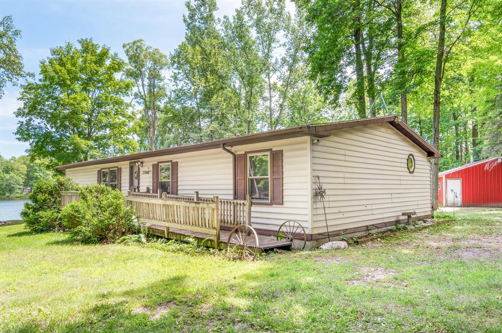 Discover this charming 3-bedroom, 2-bathroom home, now available for the first time on the market! Featuring natural gas and central air, this property offers modern comfort in a serene setting. Nestled on over an acre of land, it boasts a peaceful, private location on a no-wake lake--perfect for fishing, kayaking, paddle boating, and creating lasting memories. The property includes a spacious pole barn and a detached shed with an electrical hookup, ideal for hosting friends or family. Whether you're seeking a seasonal retreat or a year-round home, this is an incredible opportunity. Call today to schedule your private tour!