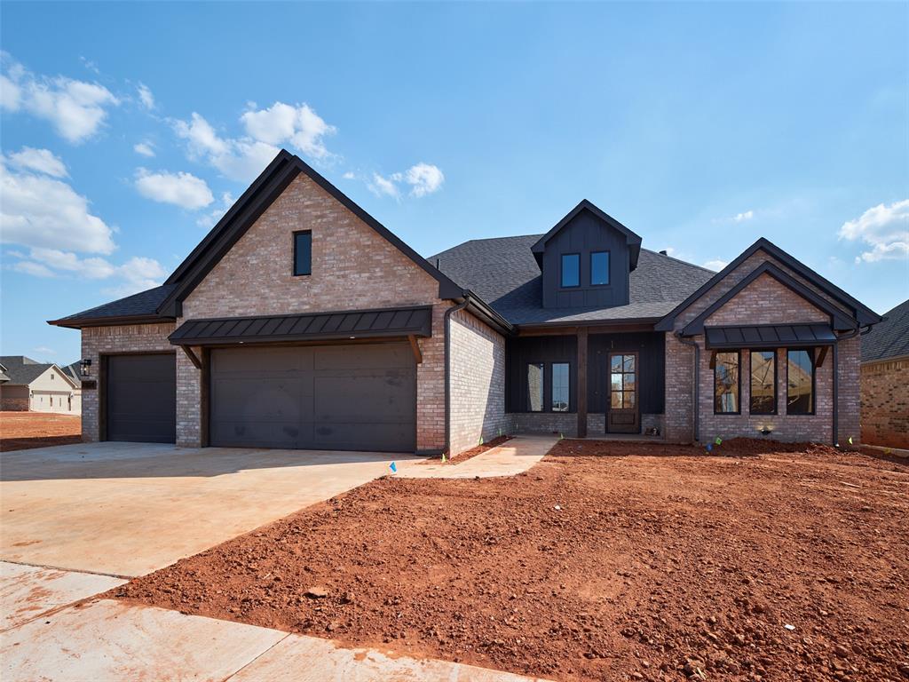 Welcome to this stunning one-story home, designed with both elegance and practicality in mind. Upon entering, you're greeted by a foyer that leads you into the heart of the home. To your left, a spacious office provides the perfect space for productivity or relaxation. To your right you'll discover a cozy media room, ideal for movie nights or quiet evenings in. The open-concept living area seamlessly connects the gourmet kitchen, complete with a central island and modern appliances, to the inviting dining space and comfortable living room. The primary suite offers a luxurious retreat, featuring a spacious bedroom, an en-suite bathroom with dual sinks, a luxurious soaking tub, a separate shower, and a walk-in closet. Two additional bedrooms share a well-appointed bathroom, perfect for family or guests. A unique feature of this home is the utility room conveniently located adjacent to the primary closet, ensuring effortless laundry management. With its thoughtful layout and luxurious amenities, this single-story sanctuary embodies the epitome of modern living.