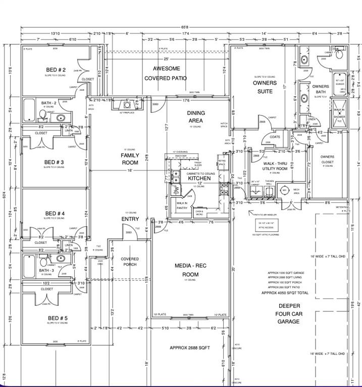 $7500 BUILDER INCENTIVE AVAILABLE!  Everything you would want in a new home is in this beauty!  Tons of room for everyone and their toys!  This 5-bedroom plan includes a bonus room, 4 car garage and a 30*40*10 shop.The covered front porch welcomes you and your guests into the open entry, living, dining and kitchen area.  Enjoy the warm glo from the sleek electric fireplace.  In the kitchen, the cooks in the home will enjoy the sold surface counters, the built in wall oven, the gas cook-top and the large walk-in pantry.  Grab a snack at the built-in snack bar.  Step outside the living area onto the awesome covered patio.  The owner’s suite features a huge closet, dual bathroom vanities, a walk-in shower and a separate soaking tub.   The 4 secondary bedrooms are nicely sized and share 2 full bathrooms.  Imagine the possibilities for the huge bonus room!  The oversized utility room connects to the primary closet.   Finally, is the deeper 4 car garage and the included 30*40*10 shop with concrete floor.
