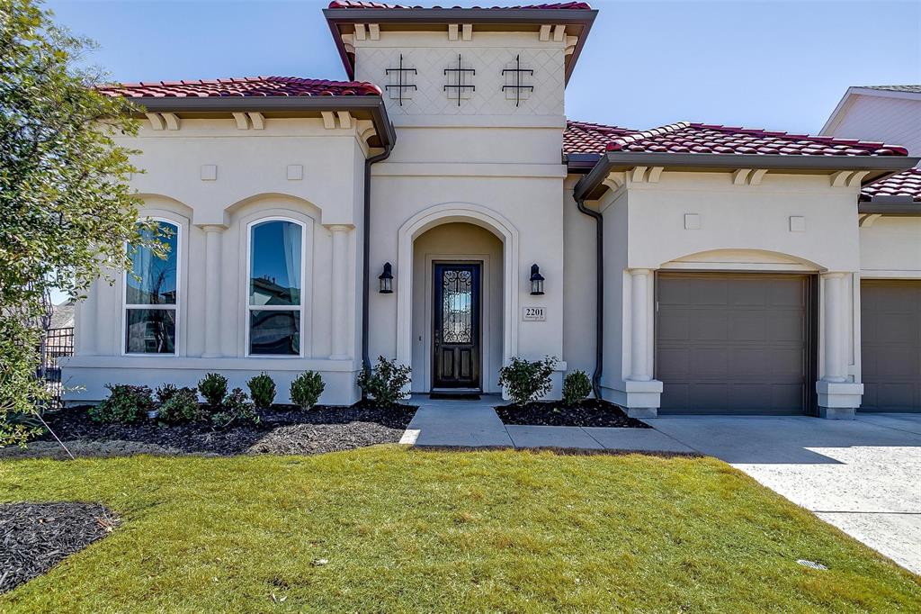 Welcome this stunning Mediterranean-style residence situated on a prime corner lot in Walsh. This luxurious home features nearly $300,000 in high-end upgrades and offers over 3,800 square feet of thoughtfully designed living space. With 4 spacious bedrooms, 4.5 bathrooms, and multiple entertainment areas, this home perfectly balances elegance and functionality.  The gourmet kitchen is a chef’s dream, boasting a quartz waterfall island, Sub-Zero built-in refrigerator, Jenn-Air range, double ovens, and a warming drawer. It opens seamlessly to the expansive living area, highlighted by a dramatic floor-to-ceiling fireplace and a unique sunken wine room—ideal for entertaining.  The main level includes a spacious primary suite with a spa-like ensuite bath featuring separate vanities, a walk-in shower, freestanding soaking tub, and an oversized walk-in closet. Also on the first floor are a guest suite, formal dining room, and a dedicated home office.  Upstairs, enjoy two additional bedrooms with en-suite baths, a game room with a wine fridge and wet bar, and a media room equipped with an 85-inch TV and built-in speaker system. The covered back patio is plumbed for a full outdoor kitchen with water and gas connections, offering endless potential for outdoor living.  This meticulously upgraded home offers luxury, comfort, and style. A must-see for buyers seeking a move-in-ready retreat with exceptional amenities.