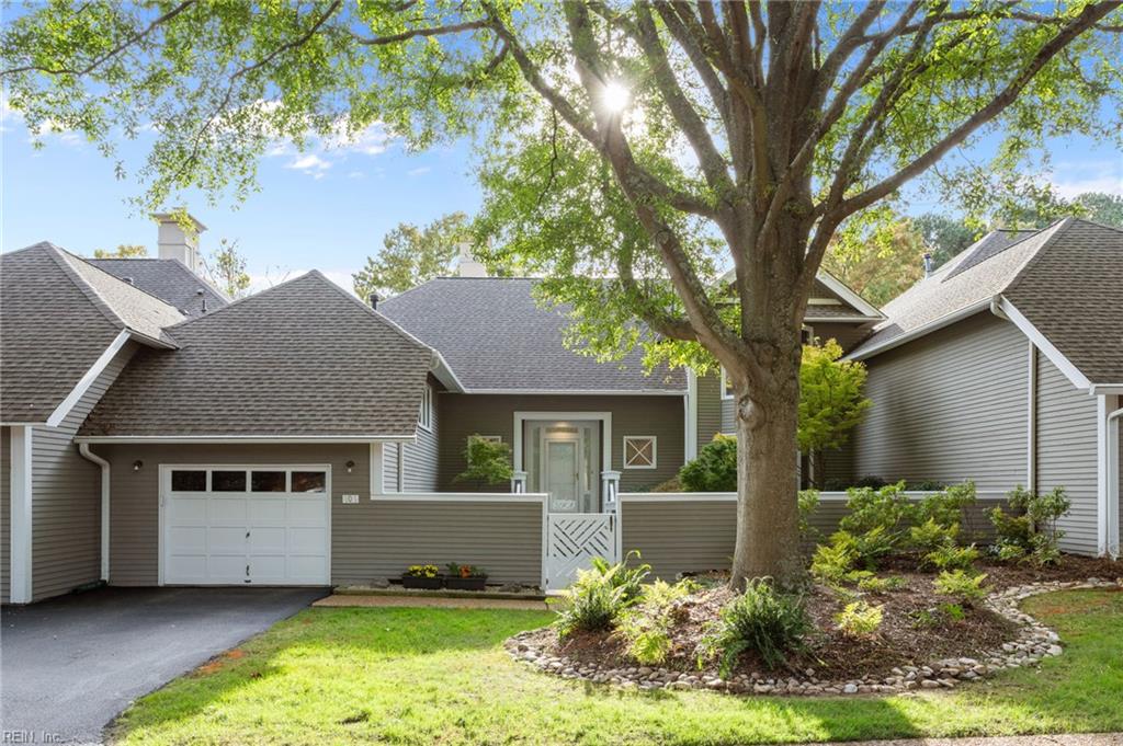 Beautifully refreshed home in coveted Moody’s Run! A welcoming courtyard leads to a gracious foyer and a dramatic great room with soaring ceilings and a wall of windows. The open dining area features sliding doors to the deck and screened porch—both overlooking a tranquil fountain. The bright white kitchen with new refrigerator flows into a cozy den. Main-level primary suite includes new carpet and an updated bath with comfort-height counters. A large laundry room and stylish powder room complete the main floor. Upstairs are two spacious ensuite bedrooms, a finished attic space, and a dedicated office. Ample closet space throughout. Includes a one-car garage, driveway, and guest parking. Enjoy Kingsmill’s top-tier amenities: three outdoor pools, miles of walking trails, and more. Moody’s Run also offers its own private pool. Move-in ready and waiting for its new owners!