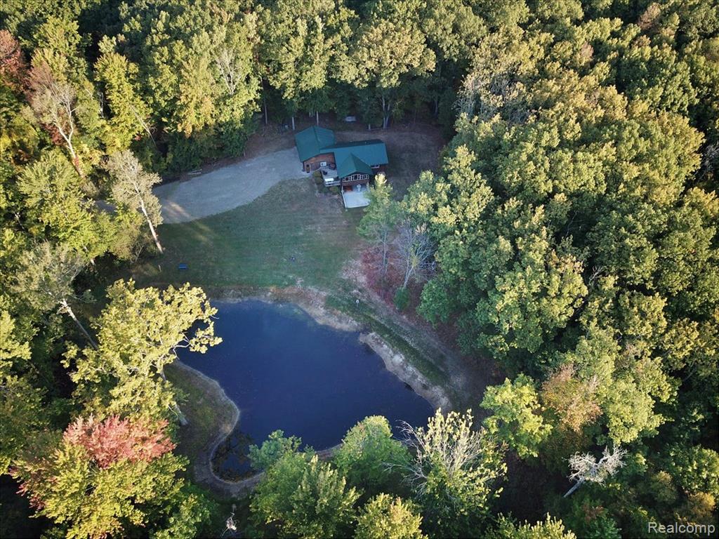 Beautifully finished & decorated log home nestled among 35 wooded acres featuring a fully stocked pond, groomed trails throughout, deer blinds, food plots, plenty of wildlife and the serenity you have been seeking. Did I mention the two private sandy beach accesses just across the road? Tucked in the woods between Caseville and Sand Point, this property is just 2.5 miles from town! The home features an open concept floorplan with a wall of windows that take in the view of the pond and woods, three bedrooms, vaulted ceilings, maple kitchen cabinets, a large island, ss appliances, a finished lower level walk out with a game room and 2.5 car garage with 8ft doors and cathedral ceilings. This home can be purchased with less acreage as well. Call listing office for details. Seller financing is available, comes completely furnished, and has been operating as a successful vrbo. Seller is motivated! This one is a must see!