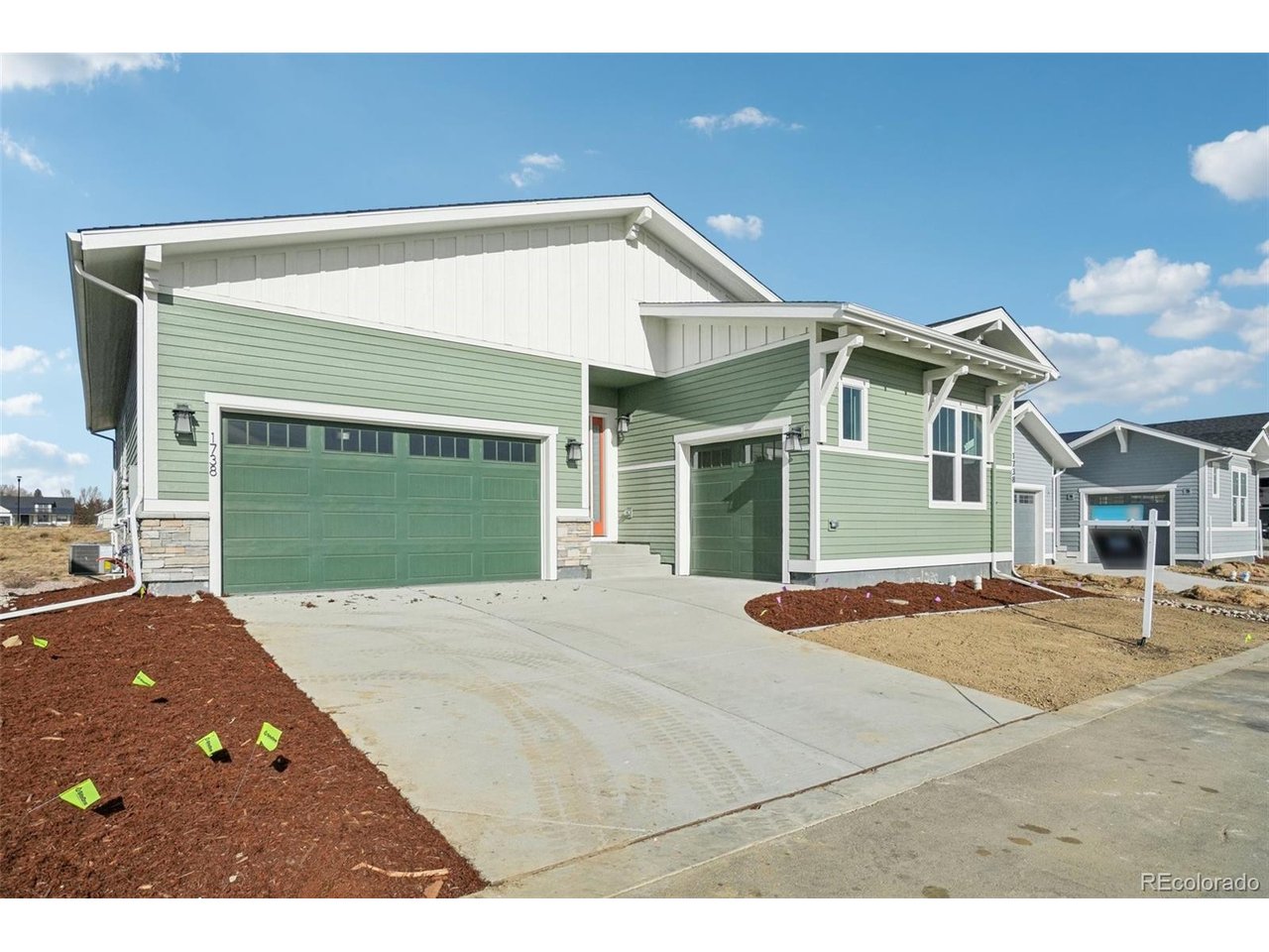 The Serene plan in the Thrive Home Builders Patio Collection offers an incredible opportunity to create a lock-and-leave lifestyle - ideal for full-time living or a second home. Open, airy layout perfect for entertaining or functional daily living, this stylish home features 4 bedrooms, 3.5 bathrooms, and a 3-car garage. The gourmet kitchen shines with stainless-steel KitchenAid appliances, warm-stained cabinetry, quartz countertops, and a stylish picket-tile backsplash. The great room is impressive with soaring ceilings, a generous amount of windows & an oversized patio door overlooking the greenbelt. Add richly toned LVP flooring, and a sleek electric fireplace wrapped in floor-to-ceiling tile and this space is sure to impress. Matte-black fixtures and a modern metal stair railing complete the cohesive, contemporary design. The finished garden-level basement adds incredible flexibility with two bedrooms, a full bath, a spacious rec room & plenty of additional storage or hobby space in the unfinished portion. Built with Thrive Home Builders renowned energy-efficient standards, this home prioritizes comfort, health, and long-term savings. With a 51 HERS score this home is extremely energy efficient to save on your monthly operating costs! Located in the sought-after Sonders master-planned community, residents will enjoy a lifestyle centered around wellness and the outdoors. Amenities include the grand opening in June of 2026 of the pool & learning center complete with health, wellness, and lifestyle spaces. Beautifully landscaped parks, miles of scenic trails, and a putting green are planned as well. Neighborhood dog park is now open. Exclusive access to Richards Lake and a prime location just five miles north of downtown Fort Collins provide the perfect blend of nature, recreation, and convenience.