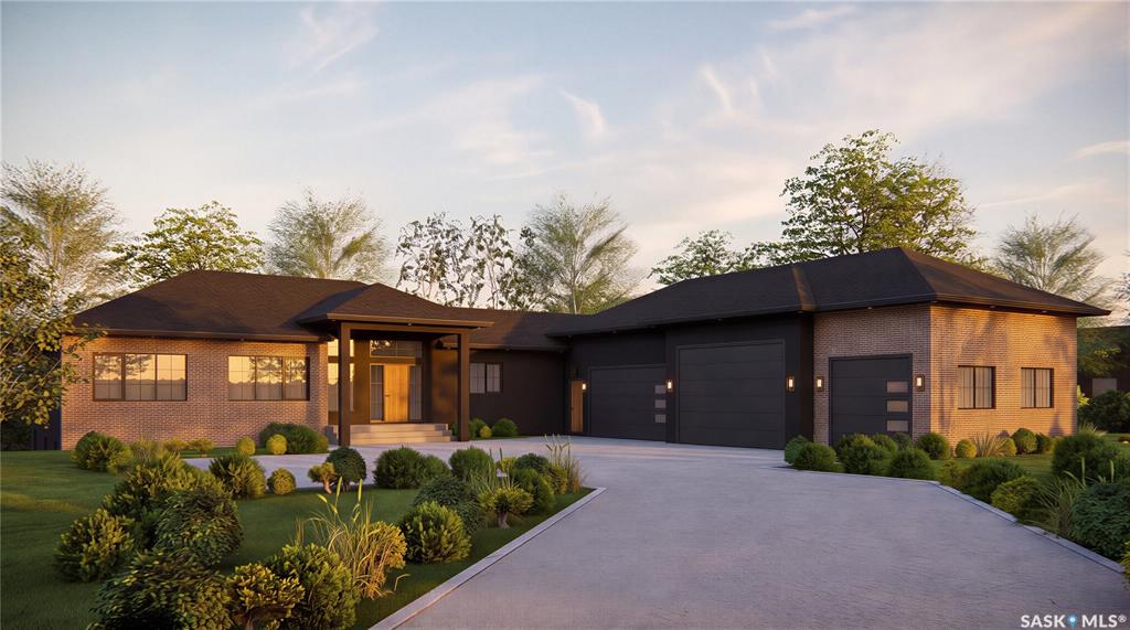 Welcome to this exceptional raised walkout bungalow currently under construction by Staffordshire Homes in the desirable Grasswood Estates development, just minutes south of Saskatoon. Offering 1,998 sq. ft. above grade, this home presents a rare opportunity to customize the finishes and create a home tailored to your style and needs.Designed to maximize space and natural light, the main floor will feature impressive 10-foot ceilings, a custom kitchen, generous living and dining areas, and large windows throughout. Off the dining room, a massive partially covered west-facing deck provides an incredible place to enjoy Saskatchewan sunsets, entertain guests, or relax while overlooking the backyard. A large covered patio below extends the outdoor living space even further.One of the standout features is the incredible 1,783 sq. ft. garage, offering exceptional space for vehicles, storage, toys, or a workshop. In-floor heating in both the garage and basement adds another level of comfort and functionality, while the home’s high insulation factor has been designed to provide efficiency and year-round comfort.The location is ideal for families, with Corman Park School only five minutes away. The school is currently being completely rebuilt and transitioning to K–12, making this an especially attractive option for young and growing families. Stonebridge is also just a short drive away, providing convenient access to shopping, restaurants, grocery stores, and major retailers.With its spacious raised walkout design, impressive garage, west-facing outdoor living spaces, energy-efficient construction, in-floor heat, and opportunity for customization, this Staffordshire Homes build offers an outstanding combination of quality, function, and lifestyle close to Saskatoon.Exterior images shown are architectural renderings. Kitchen images are from a Staffordshire Homes property with similar square footage and are provided for inspiration only.