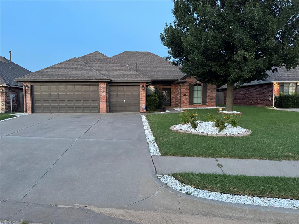 This beautifully remodeled home features a popular floor plan with 3 spacious bedrooms plus a versatile study—perfect for a home office or guest room. Recent upgrades include stunning new vinyl flooring, modern vanities, brand new LED light fixtures, upgraded stainless steel appliances, and gorgeous landscaping that enhances curb appeal, new countertops, outlets include type c, all around walkway concrete, storm shelter, epoxy coated garage  with EV charging points, brand new paint inside and outside, and pergola.

The inviting living room showcases rich woodwork and a striking slate fireplace, creating a warm and welcoming atmosphere. The kitchen offers a functional layout with a breakfast bar and charming pantry. The remodeled master suite boasts dual vanities, a relaxing whirlpool tub, and a generous walk-in closet.

You'll love the  laundry room with built-in storage, offering both convenience and space. Step outside to enjoy the open patio with a storage shed—ideal for outdoor entertaining—and take advantage of community amenities including sidewalks, a playground, and park, all within the sought-after Piedmont School District and HOA community.