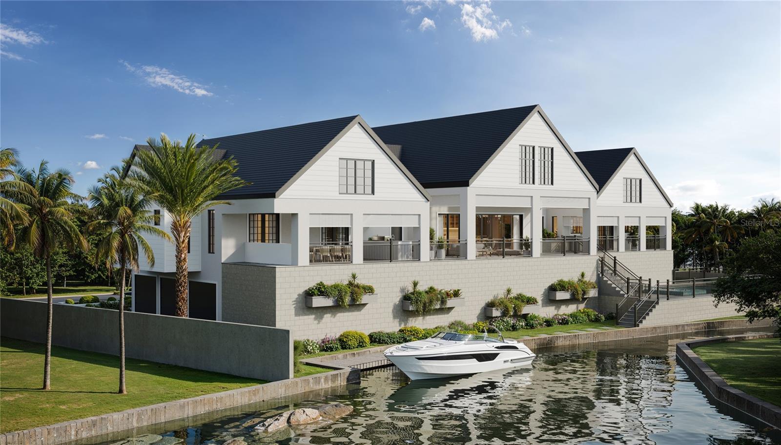 Pre-Construction. To be built. Discover an extraordinary opportunity of an expansive double-lot on North Siesta Key with this new construction, transitional modern-style luxury home by Pham Development. Nestled on an expansive 170 feet of deep water canal frontage, this stunning residence offers 4,353 square feet under air and 15,453 square feet under roof, seamlessly combining timeless architectural elegance with modern refinement. Featuring 5 bedrooms, 5 full bathrooms, and 2 half baths, the home impresses with soaring ceilings, expansive walls of glass, smart appliances, and designer finishes that bathe every space in natural light while showcasing serene water views. Across the canal, lush, meticulously landscaped greenery creates a private and tranquil backdrop for the backyard view. There is also flexibility to customize the finishings and style of the home.Designed for both comfort and entertaining, the open-concept living spaces flow seamlessly to a resort-style outdoor retreat featuring a spectacular pool with a champagne hot tub spa, a generous pool patio, and a fully equipped outdoor kitchen ideal for alfresco dining. A scenic walking path leads directly to your private dock, equipped with a state-of-the-art electric dock system and accommodating a boat up to 37 feet. Enjoy true deep water canal access with a smooth boat ride out to the bay and Gulf, making this home a dream for boating enthusiasts.The primary suite is a true private sanctuary, complete with its own dedicated quarters and spa-inspired comforts. A chef’s kitchen anchors the heart of the home, enhanced by modern smart technology throughout, while an impressive 10-car garage provides exceptional space for collectors, car enthusiasts, or additional storage. Every detail of this extraordinary new construction residence has been thoughtfully curated to deliver effortless luxury, serene seclusion, and an unparalleled waterfront living experience.