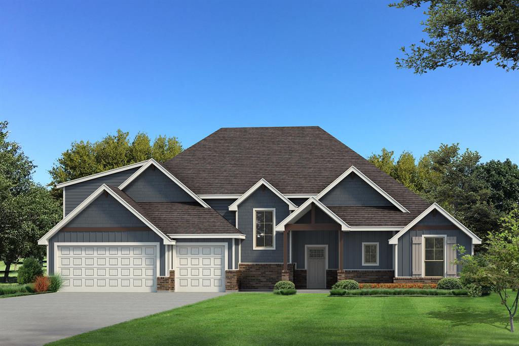 This Zade Bonus Room floor plan includes 3,105 Sqft of total living space, which features 2,850 Sqft of indoor space and 255 Sqft of outdoor living. This spectacular home offers 4 bedrooms, 3 bathrooms, a bonus room, a utility room featuring a utility sink, a mudroom, covered patios, a custom-built 8' front door, and a 3-car garage with carriage doors and an in-ground storm shelter installed. The great room welcomes wood-look tile, a breathtaking cathedral ceiling with crows feet that extends to the kitchen, a ceiling fan, a luxurious 3-panel sliding door with a 4' back patio extension, rocker switches throughout, and Cat6 wiring. The up-scale kitchen presents stainless steel appliances featuring a 5-burner cooktop and double ovens, 3 CM countertops, well-crafted cabinets to the ceiling with under cabinet lighting and cabinet hardware installed throughout, a corner pantry, decorative tile backsplash, more wood-look tile, exclusive pendant lighting, and a large center island equipped with a trash can pullout, dishwasher, and a spacious sink. The primary suite has a sloped ceiling detail with a ceiling fan, windows, carpeted flooring, and our cozy carpet finish. The primary bath includes a European walk-in shower, a free-standing tub, a private water closet, a dual sink vanity with framed mirrors, 3 CM countertops, and a HUGE walk-in closet! Secondary bedrooms all feature high ceilings with a ceiling fan, spacious closets, windows, and carpeted flooring. Step outside to enjoy the covered back patio which offers a wood-burning fireplace, a gas line, and a TV hookup. Other amenities for this new build include our healthy home technology, a tankless water heater, a whole home air filtration system, R-44 insulation, and so much more!