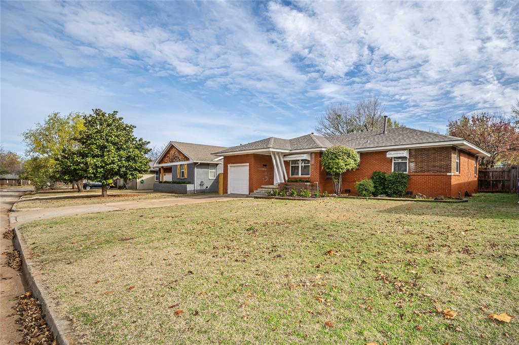 TOTALLY REMODELED AND MOVE IN READY! Darling 3 bed, 2 bath home with freshly refinished hardwood floors & white woodwork throughout!  Remodeled kitchen with quartz counters, tile floor, updated cabinets & new appliances in 2025! Roof replaced in 2025! Hall bath w/tub and updated counter tops & tile floor. Primary bed with ceiling fan and updated full bath w/shower.  Large backyard with large storage building and swing set.  Pride in ownership shows here! Great location in the much sought after Village neighborhood!