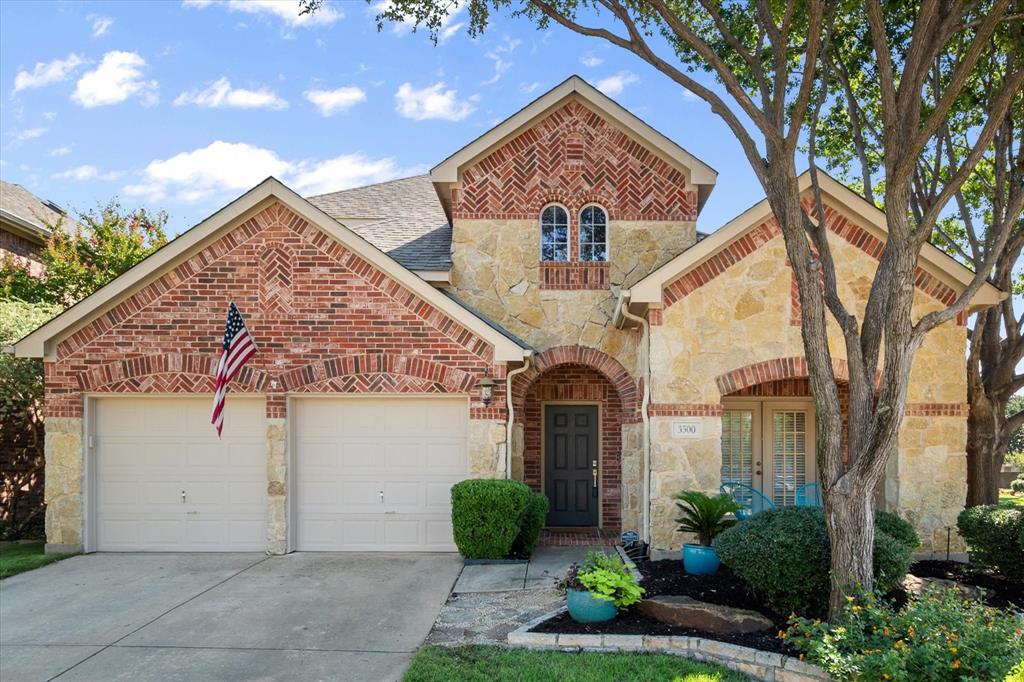 Fantastic Home in SOUGHT OUT Wellington Estates. Beautifully landscaped Front Elevation with stone facade, great corner lot! Open Floor plan with spacious living area, oversized kitchen with large island and EXTRA counter space for food serving & entertaining - ULTRA HIGH EFFICIENCY NAVIEN NPE-240a(Energy Star) Hot Water Heater installed in 2015 - HVAC's Replaced Feb2020 (16SEER). NEW carpet-2019. House on SAME ELECTRICAL GRID as Fire Department - NO POWER LOSS DURING ICE CAPADES! Windows with WINDOW TINT throughout provides efficient natural light and visibility to beautifully stamped, stained covered back patio and yard!. Huge Primary bedroom on 1st floor w bay window. Primary Bath equipped with His and Her sinks, large walk-in shower, and whirlpool jetted tub! Upstairs to 3 additional bedrooms, one with own private bath - second living area with glass panel french doors that makes a great game or media room! Loads of extra closet space and storage - NO wasted space in this one!