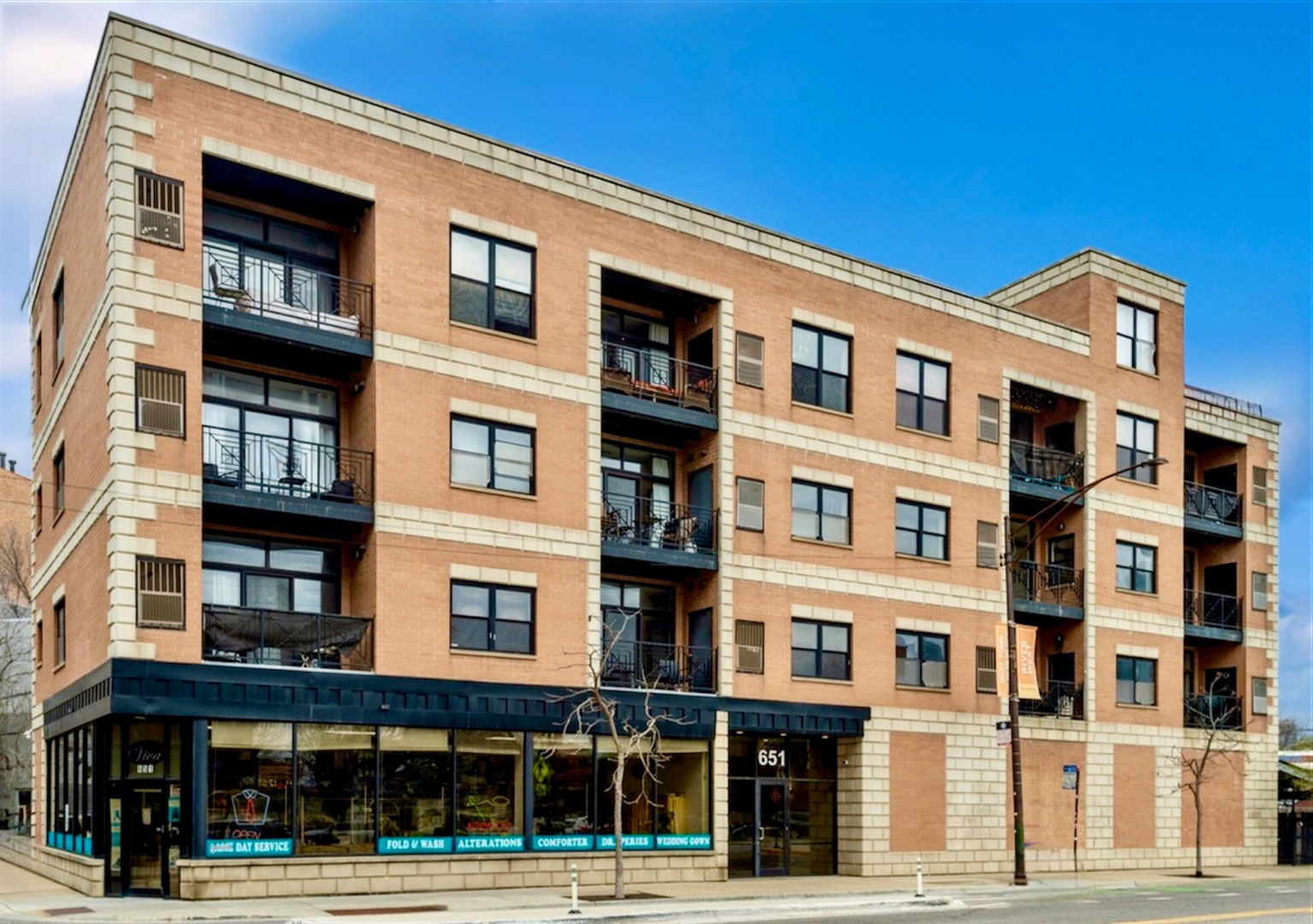 Rarely available for sale, fourth floor SW facing spacious 2 bed 2 bath split floor plan condo in a boutique 17 unit elevator building in River West! Garage parking spot and an extra-large storage cage are deeded with the unit. The building is professionally managed and has healthy reserves.     Fabulously located within walking distance or a quick car ride to numerous restaurants, West Loop, Ukrainian Village, Wicker Park, and Downtown. Easy access to 90/94, a short walk to the Blue Line, CVS, and grocery store.             This condo has it all and is move-in ready: large balcony, Brazilian cherry floors, fireplace, 9 foot ceilings, in unit washer/dryer, plenty of storage. Granite countertops, soft close cherry cabinets with pull out drawers and frying pan/lids organizer, backsplash, updated stainless steel appliances. Large size master suite offers abundance of space, nicely sized shower, jacuzzi tub, double vanity, and a huge walk-in closet.  The second bedroom is sizable enough for a queen size bed and a dresser, or a very nice office with a sofa. Additional storage is located off the second bathroom and in the HVAC closet.        A balcony is located off the living space and presents a magnificent opportunity to watch sunrises and sunsets. During the holidays, numerous firework displays are also visible.        The unit has been updated with wifi-enabled light switches, convenient AC/USB/USB-C outlets, and all of the GFCI outlets have also been replaced to make it easy to distinguish that they are functional. Other updates include: remote controlled ceiling fan, sunshades and blackout blinds, new HVAC/central air, counter depth Samsung refrigerator, higher end LG stackable washer/dryer, LG multi-functional stove, LG microwave, and LG dishwasher. Motion activated, rechargeable under cabinet lighting, and multi-temperature ceiling lights.      The new common roof and deck was just replaced and available for everyone's enjoyment. Some other recent building work includes: Butterfly keyless entry, updated lighting and ceiling in the garage, modernized lobby, tuckpointing and more.               Both the floors and the cabinets are in good shape and can be refinished to the new owner(s) preference.