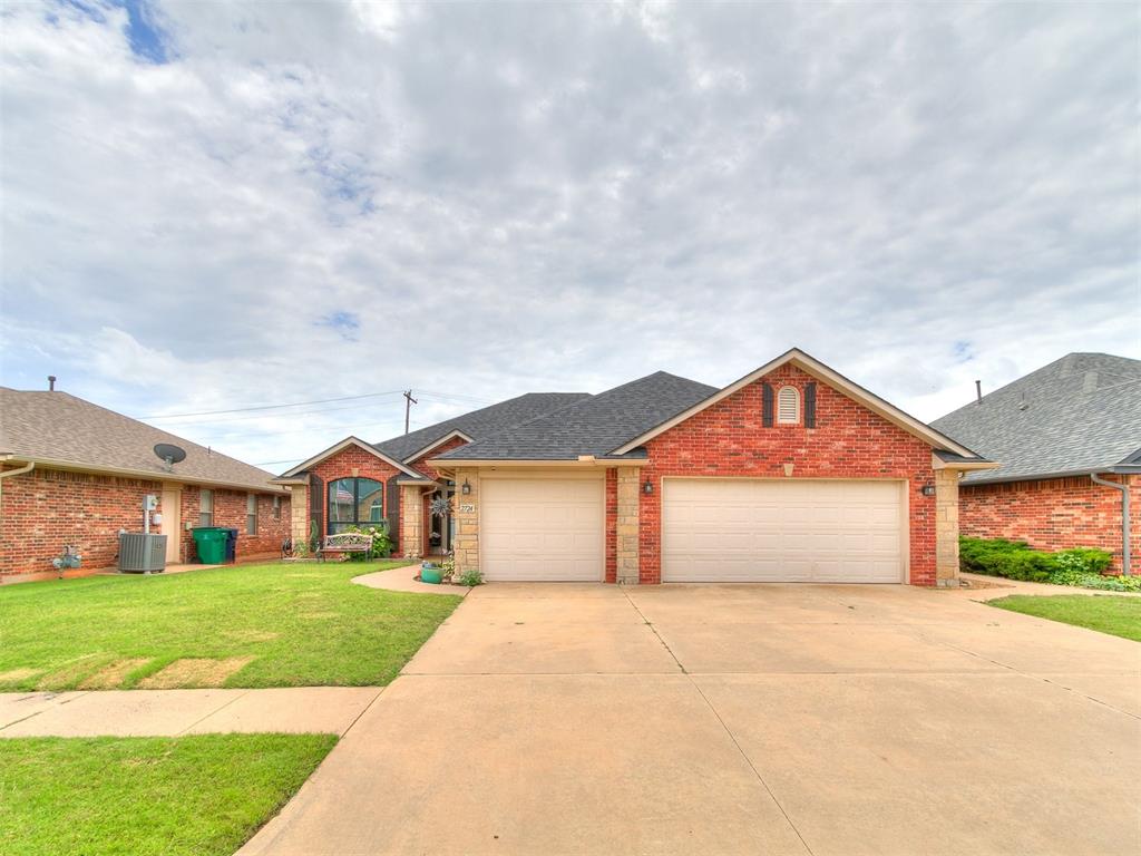 Welcome to a beautiful home in Winfield! Wonderful 3 bedroom, 2 bathroom, with study and 3 car garage located in a family friendly neighborhood in Moore school district. Walk into a spacious living room with a corner fireplace that flows right into the dining room/kitchen. The kitchen features granite counter tops and stainless-steel appliances, modern backsplash with a breakfast bar that opens to the dining and living room, perfect for entertaining. And speaking of entertaining guests, the home also features a surround sound system with speakers located in the living area, primary bedroom and garage. The primary suite features a spa-like bathroom with a modern flare featuring double sink vanities, soaker bathtub and a walk-in shower. Home also has a storm shelter. Additional features that add instant value to your home are two new sheds in the backyard and a new roof, both totaling $22,000! Located 10 mins from Tinker AFB, a few mins from I-240 and tons of shopping & dining nearby! Make an appointment today!