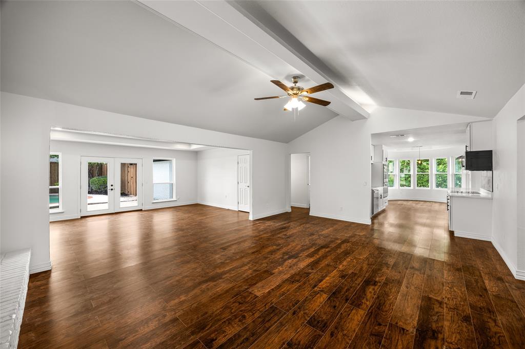 This 2025 COMPLETELY RENOVATED HOME blends modern upgrades with classic charm, offering 4 spacious bedrooms & 3 full bathrooms, including a private suite with its own entrance, ideal for a mother-in-law suite or guest quarters.  A Large Primary Bedroom with Ensuite Bath including NEW modern standalone tub and separate large shower! Step into an open concept living area featuring a vaulted ceiling, skylight and a stunning large brick wood-burning fireplace, seamlessly connected to the NEWLY renovated kitchen with a brand-new layout, NEW stainless steel appliances, and stylish finishes. Fresh interior and exterior paint, a NEW ROOF, NEW PLUMBING, and NEW updated LIGHTING & HARDWARE add to the home's move-in-ready appeal.  Enjoy versatility with a flexible dining & office space, perfect for today’s work-from-home lifestyle. NEW WINDOWS throughout enhance natural light and energy efficiency.  Outside, your own private backyard oasis awaits—with a sparkling diving pool, patio area, lush landscaping and NEW board-on-board FENCE offering privacy and comfort for entertaining or relaxing. Two-car garage with extra parking pad for third car.  Located just minutes from the BUCKHORN Park, walking distance to highly rated WELLS Elementary School, and close to major routes like the Dallas North Tollway, Hwy 121, and I-75 plus convenient access to shopping, dining, and much more.
This home offers low-maintenance, turnkey living in one of the area’s most desirable & well-kept Plano neighborhoods with NO HOA. Don’t miss your chance to own this beautifully updated gem in the heart of it all! Welcome to KIMBERLEA Subdivision at 3300 BANDOLINO LANE – Where Location Meets Lifestyle!   MUST SEE!