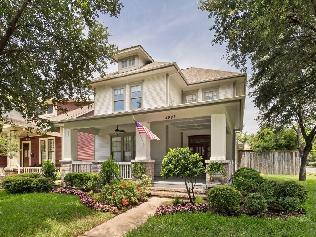 If you are looking for the convenience & function of newer construction, this beautiful prairie style home in prestigious Munger Place Historic District might fit the bill. Welcoming front porch sets the tone for relaxed evenings & friendly gatherings. Built by David Weekley Homes, this home includes energy efficient features & low-maintenance w open-concept living & move in ready.  A welcoming front porch leads to a grand foyer & spacious, practical floor plan w tall ceilings, hardwood floors, double pane windows & generously sized rooms. Light filled kitchen is the home’s center, offering breakfast area, abundant granite counters, stainless appliances, island w 4–6 barstool seating, many drawers & full pantry. Built-ins span the wall opposite the kitchen for work & hobby flex space, plus an oversized utility rm. Kitchen flows to an expansive living area w fireplace & adjustable storage shelves & wall of windows overlooking yard. The first-floor primary suite is hard to find in the older homes. A spacious bath w dual sinks, sep shower & tub, a linen closet & a huge walk-in closet w triple rods & space for everything. Upstairs: Impressive game rm w full bath access & 3 beds w generous closets. Modern comfort through-out perfect for family & guests. Built in 2001, updates include zoned HVAC, fresh interior-exterior paint, 2 water heaters & new sprinkler box; roof in good condition. Large, covered porch opens to private yard on corner lot framed w mature landscaping & wood privacy fence & space to add an outdoor kitchen if desired. The detached 2 car garage is oversized w opener with an electronic gate &  extra 2 spots for add’l off-street parking. Munger Place is a walkable neighborhood, close to Greenville Ave, recent Lower Columbia Ave development & exciting Knox-Henderson restaurants, shopping & entertainment destinations on the horizon. Bike to White Rock Lake via the Santa Fe Trail. Short commute to Central Business District, Uptown & Baylor Hospital & SMU