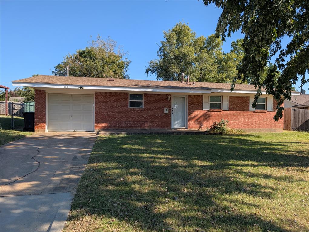 Check out this cute home now available. Featuring 3 beds, 1 full bath that's been updated with a great walk-in shower, new carpet in the bedrooms, a dishwasher in the kitchen, a storm shelter in the garage and a huge back yard!