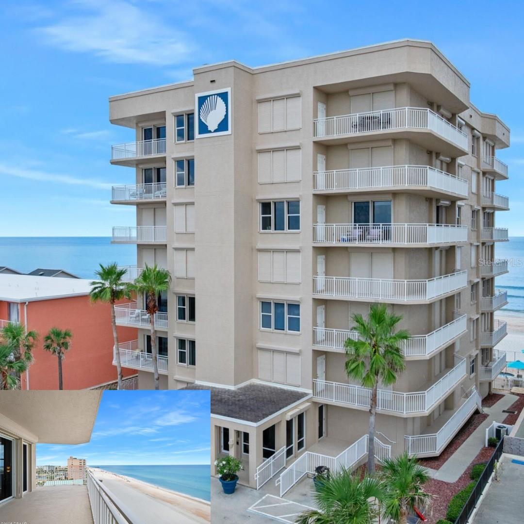 If you are seeking exceptional “Oceanfront Privacy” within a condominium community, Kingston Tower presents a rare opportunity to enjoy an intimate boutique lifestyle. The luxury residence features only 14 units with just two units per floor and is perfectly situated along the quiet, traffic-free shores of Daytona Beach Shores. Experience coastal living in this stunning oceanfront penthouse featuring miles of unobstructed views of both the Atlantic Ocean and Halifax River. Nestled along the no-drive sands of Daytona Beach Shores, Kingston Tower is an exclusive, secure, and serene community designed for privacy and tranquility.  A semi-private elevator opens directly into your personal foyer, setting the tone for the spacious, light-filled interiors. Spanning from the oceanfront to the Intracoastal Waterway, this residence captures breathtaking sunrise and sunset views from nearly every room. Expansive living and dining areas are framed by walls of windows and open onto a wraparound balcony—perfect for entertaining or simply relaxing to the sound of the surf.  The chef-inspired kitchen is both elegant and functional, featuring a large center island ideal for preparing and serving a crowd, a generous pantry with pull-out drawers, breakfast bar seating, and enough space for an eat-in dining table.  Positioned to capture both ocean and river views, the kitchen is truly a standout feature of the home.  The luxurious primary suite offers balcony access, additional linen storage, and a spacious, beautifully organized walk-in closet. The spa-like en-suite bath features dual vanities, a jetted soaking tub, and an oversized walk-in shower with dual shower heads.  On the opposite wing of the residence, the private mini-suite provides exceptional flexibility for guests, extended family, teens, or even a media retreat. Complete with a separate entrance, sitting area, full en-suite bath, walk-in closet, wet bar with sink and beverage refrigerator, and riverfront balcony access, it creates an ideal private retreat within the home.  The third bedroom also enjoys balcony access, making every room feel connected to the surrounding coastal beauty.  Additional features include roll-down shutters on all exterior windows and doors for added storm protection and peace of mind, along with surround sound access in the living room, kitchen, and primary suite. The residence is offered fully furnished, and the owners have maintained meticulous records of all improvements. Recent updates include the AC system, kitchen refrigerator, and dishwasher within the last three years, plus a hot water heater replaced in December 2025.  Kingston Tower amenities include an oceanfront pool and spa, fitness center with stunning views, underground parking, and a private storage cage with electric and convenient outdoor access to the beach and pool area. This pet-friendly community allows up to two pets under 60 pounds