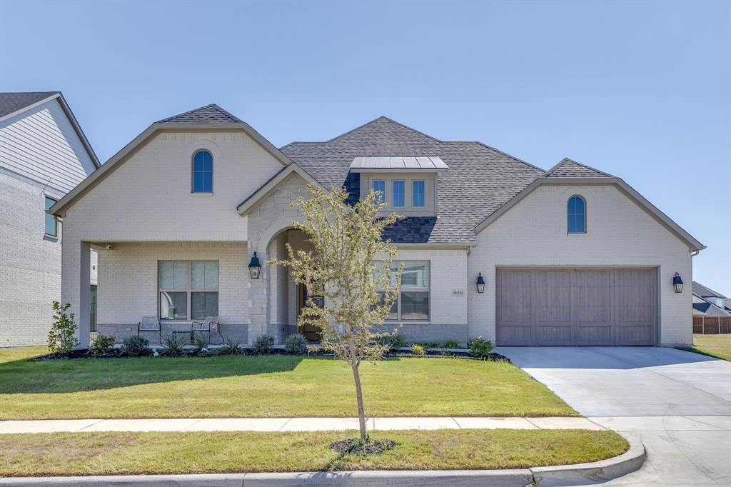 Well-appointed, one-story home in The Bluff's at Parks of Aledo. The curb appeal, period charm, Tudor lines and sitting porch set the stage for all this home has to offer in one of Aledo's most popular front-yard communities. The dramatic foyer provides an impressive space for art and leads to the generously sized main living, dining & kitchen nestled deep in the heart of the home. A study nook with barn door sits off of the main living space. The kitchen offers a 6 burner gas range, expansive island and beverage station or bar area. An abundance of natural light invites you to relax a while. Oversized primary suite with vaulted ceiling. The primary bath with it's luxurious features boasts a very large walk-in shower and closet and provides access to the laundry room for convenience. Three large secondary bedrooms + a flex room for a study, play room, office, or whatever best suits your needs. Coveted Aledo schools. Close proximity to stunning views, killer sunsets and popular hike & bike trails.