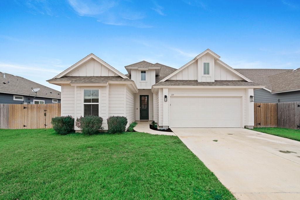 Impeccably stylish and like new! Wandering Oaks community is a fabulous address. Easy access to the Bypass, close to Rockport-Fulton amenities and boasting a 2 acre park to enjoy the outdoors. 113 Shady Terrace is a gorgeous three bedroom home with two and half bathrooms, split floor plan and open living design. An attached two car garage provides privacy and storage. Once inside you'll notice the tile through out & lots of natural light. Neutral, but trendy colors create a modern & tranquil feel. Guest bedrooms & bathrooms are spacious and comfortable. The living room with large windows that open to the fenced yard and covered patio are stunning. An island kitchen and dining area are the perfect place to create a meal and memories. The laundry room & powder room are convenient. The master bedroom is a true retreat with privacy and large walk in shower. The covered patio is the perfect spot for late evening unwinding or early morning coffee. Check out the additional parking for a boat!