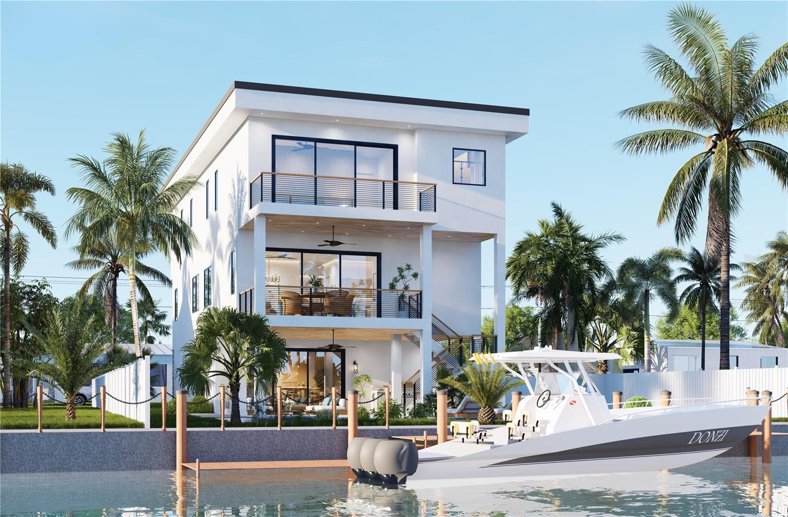 Under Construction. Brought to you by Noah Thomas Builders — where modern luxury meets timeless coastal elegance. Where impeccable craftsmanship meets the serene beauty of Florida’s Gulf Coast, this brand-new waterfront estate by Noah Thomas Builders offers an extraordinary living experience. Positioned on a deep water canal with no-bridge Gulf access, it’s a residence designed for those who demand more than just a home—they seek a statement of lifestyle. This exquisite 3467 sqft home boasts 5 bedrooms plus office, 3.5 bathrooms, premium finishes, 4 car stacked garage and wine room. The open-concept living spaces flow effortlessly to expansive outdoor terraces, creating a seamless connection between indoors and out. A culinary retreat with hand-selected finishes, quartz countertops and high-end appliances for both beauty and efficiency. The owner’s retreat is a sanctuary unto itself, complete with a private waterfront balcony, spa-inspired bath with soaking tub, and an oversized walk-in closet. Each additional bedroom is a private sanctuary, complete with an en-suite bath and thoughtful separation for comfort and privacy. Outdoor living is elevated with a heated salt water pool and spa, covered living area and a private dock with lift to accommodate your boat allows you to launch into the Gulf in minutes. With luxury finishes throughout, a private elevator and proximity to both Tampa Bay and St. Pete, this home blends refined living with an unbeatable location. Built to FEMAs latest standards, this home is designed to withstand the forces of nature with confidence. It features all hurricane-rated windows and doors and is constructed to be as hurricane and flood proof as possible, giving you peace of mind while living steps from the water. Located just minutes from world-class beaches, boutique shops, and fine dining, this home blends the relaxed elegance of coastal living with the unmatched craftsmanship and attention to detail that define Noah Thomas Builders. A showcase of craftsmanship, design, and location—this is more than a home. It’s the ultimate expression of the Madeira Beach lifestyle, built with the uncompromising quality of Noah Thomas Builders. All images, renderings, and descriptions illustrate the intended design and style by Noah Thomas Builders. Finishes, materials, and specifications may change during the build process. Pricing, availability, and final details subject to adjustment prior to completion.