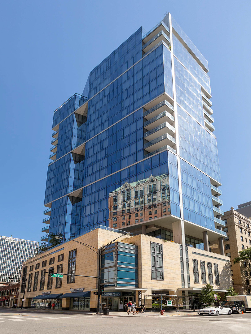 This stunning and highly upgraded home is set in the preferred south tower in a striking boutique building with luxury amenities and building services. The gracious lobby leads you to the elevator that opens directly into your home and spacious foyer with two large coat closets. Floor-to-ceiling windows bring in striking city views and loads of light for beautiful sunrise and sunset moments throughout the day and into the night. The perfect floor plan offers spacious living, dining, family, and entertaining spaces,  including 3 private bedroom suites and huge storage. Loads of upgrades including Holly Hunt lighting and custom millwork throughout the home. The highly upgraded kitchen is a chef's dream and offers Florense cabinetry, loads of storage, an appliance garage,  two refrigerator columns with 4 freezer drawers, and custom cabinetry, including a built-in breakfast seating area. Adjacent to the gracious living and dining rooms is the custom wet bar with mirrored doors on the upper cabinets,  beautiful sconces, a beverage/wine refrigerator, and a bar sink. The primary bedroom suite is a showstopper with beautiful east and south views, two huge walk-in closets, and a spa bath with loads of natural light. The two guest suites are spacious and privately situated in the west wing of the home. The private terrace allows for spacious seating and a grill, with stunning views to the south and west, capturing Rush and State Streets and down to the city skyline...beautiful! Building amenities include attentive, on-site management, round-the-clock door staff, an outdoor pool, spa, landscaped terrace, club lounge, theatre room, and fitness room. A special building just steps to all the city has to offer!