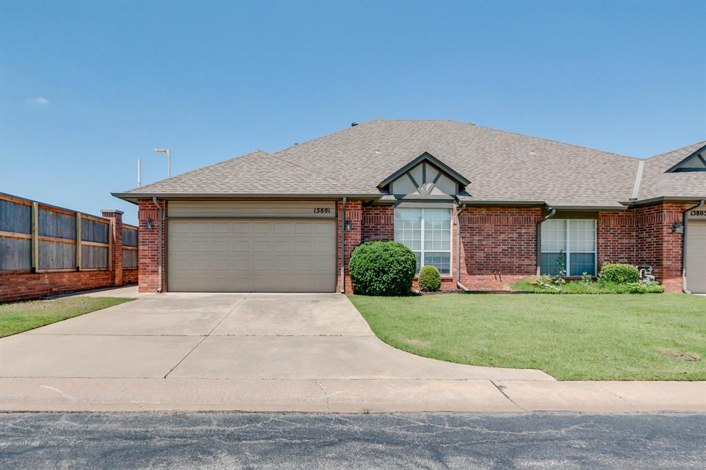 Gated Community!  Come take a tour of this lovely home located in a desirable gated community in southeast Edmond! This spacious duplex is designed with an open floor plan, large primary bedroom with an en suite bathroom, large walk in closets, new LVT flooring & carpet throughout the property.
