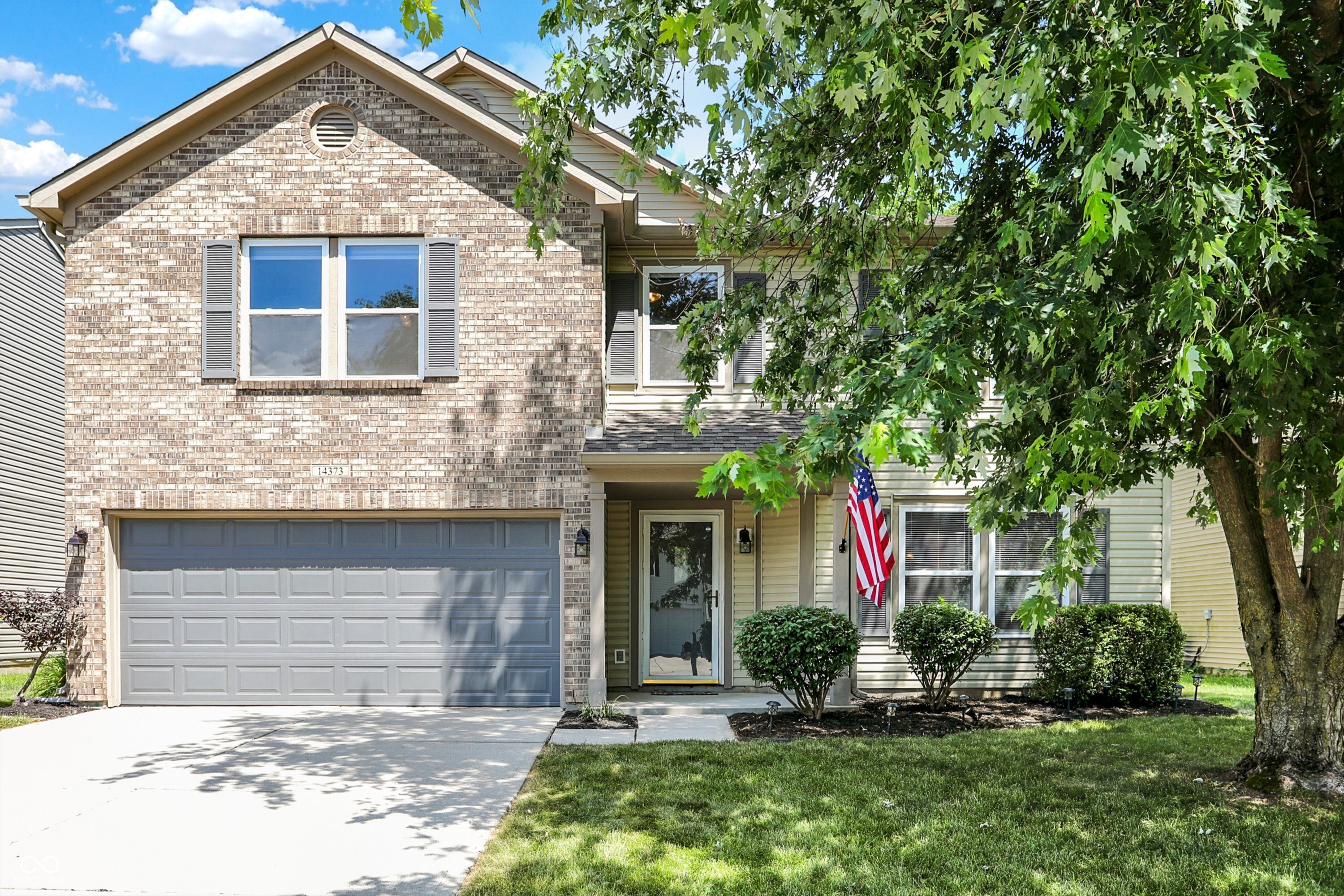 Adorable, affordable, and move-in ready in Woodberry! This well-loved 3-bedroom, 2.5 bath home has been meticulously maintained & it shows - from the inviting curb appeal to the updated interior. The open floor plan is perfect for everyday living & entertaining, with a spacious great room that flows into a large, updated kitchen featuring SS appliances, a center island, quartz countertops, & new luxury plank flooring. Main level office for work-from-home needs & a great bonus room upstairs that's perfect for a playroom, media room, or second hangout space. The laundry room comes with extra storage for pantry items (washer/dryer stay). Upstairs, the huge primary suite offers a walk-in closet & private bath with a walk-in shower. The two additional bedrooms are generously sized & share a full hall bath.  Out back, enjoy the private, peaceful pond view from your pergola-covered patio, ideal for relaxing, grilling or hanging out with friends. The neighborhood has 2 parks, a walking trail & a nature area, conveniently located just minutes from IN-37, 146th St & everyday conveniences. This one checks all the boxes!