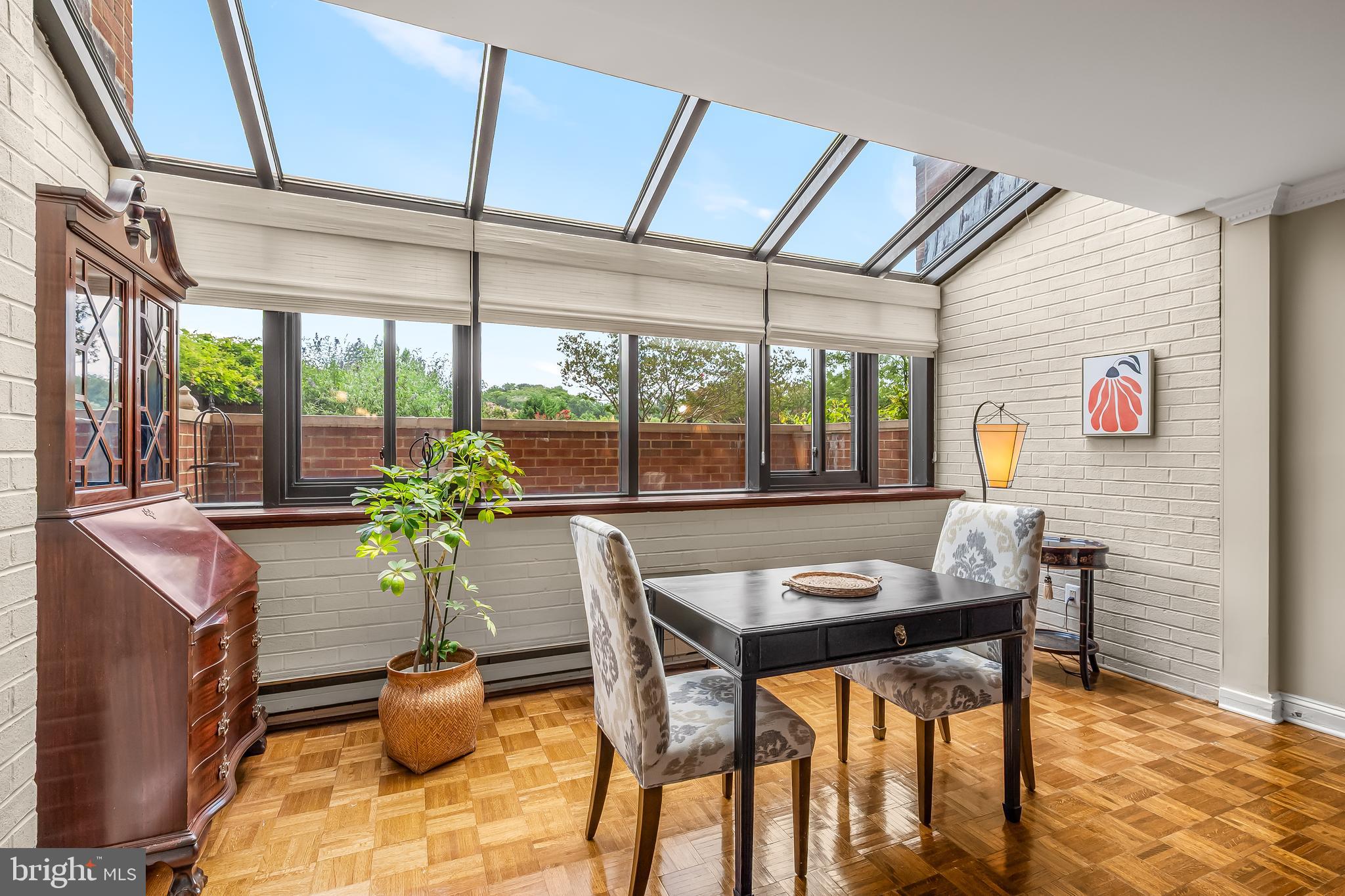 This beautifully renovated and cared for two bedroom, two bath condo with an oversized patio has it all.  The unit features a large living/dining area with wall to wall windows, an open floor plan, a welcoming foyer with a double closet, a renovated kitchen with white cabinets, stainless steel appliances and granite countertops, which is open to the living room.  Renovations also include two beautiful full baths, a stackable washer and dryer, plantation shutter sliders on the floor to ceiling windows in both bedrooms, and a wall of custom California Closet built-ins in the primary bedroom. In addition, the unit comes with two garage parking spaces, storage, and your own private entrance from your patio to your home if you prefer.