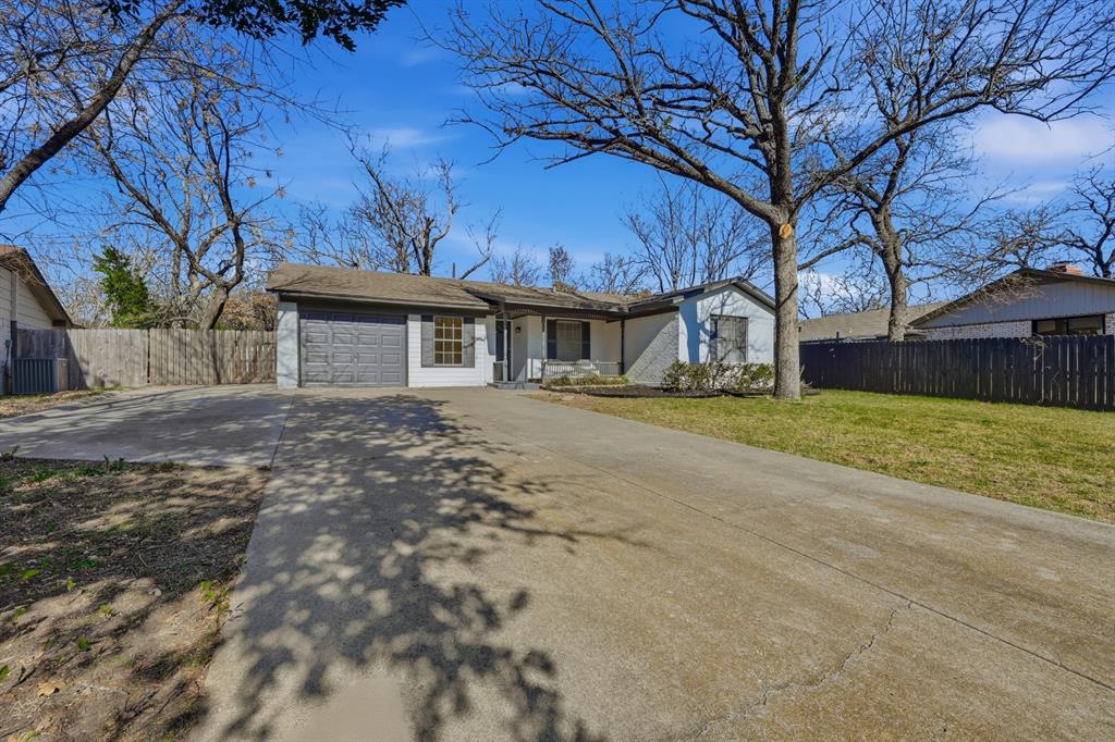 Check out this beautifully updated home, prepped and ready for new owners! Tucked away on a private lot in a quiet neighborhood, this property offers both comfort and convenience just minutes from Texas Woman’s University (TWU) and the University of North Texas (UNT)—making it an excellent option for owner-occupants or investors seeking strong rental potential.The home features gas appliances, a long driveway with ample parking, and a new garage door unit. Inside, you’ll find fresh paint, new luxury vinyl plank flooring, updated lighting and fixtures, quartz countertops, new blinds, and abundant storage throughout. The inviting front porch adds curb appeal, while the poured concrete back patio is perfect for outdoor entertaining.Enjoy a large backyard with a storage shed equipped with power, ideal for a workshop or extra storage. Convenient access to major highways makes commuting easy while still enjoying a peaceful setting. Bonus storage room off the garage not counted in SQFT. Move-in ready with new appliances and modern updates—this Denton gem offers location, privacy, and versatility all in one.