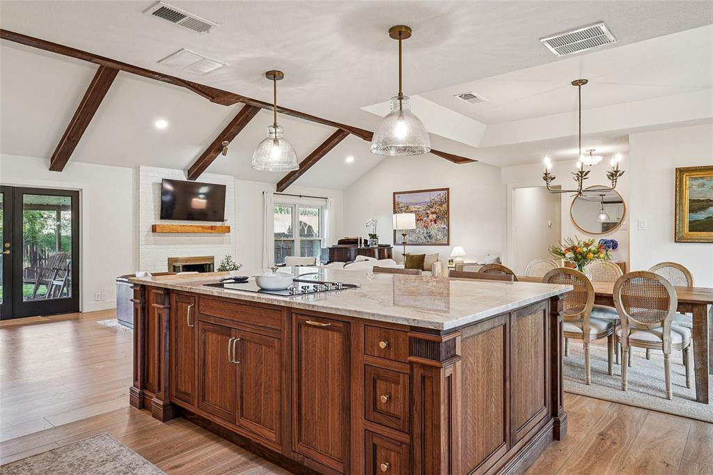 Step into luxury living in this beautifully renovated 3-bedroom, 2-bath home nestled in the heart of Colleyville. Every inch of this residence has been thoughtfully updated, blending modern elegance with timeless comfort.The open-concept floor plan welcomes you with abundant natural light, designer finishes, and high-end flooring throughout. The fully remodeled kitchen is a true showstopper, featuring sleek quartzite countertops, custom cabinetry, stainless steel appliances, and a spacious island perfect for entertaining.Retreat to the private primary suite, complete with a spa-inspired ensuite bath boasting a walk-in shower, contemporary fixtures, and stylish touches. Two additional bedrooms offer flexibility for family, guests, or a home office, while the second bathroom has been tastefully upgraded with modern finishes.Outside, enjoy a generously sized yard ideal for relaxing or hosting gatherings. Located in a highly sought-after area with top-rated schools, shopping, dining, and easy access to major highways, this move-in-ready home offers the perfect combination of convenience and sophistication.Don’t miss your opportunity to own this turnkey gem in one of Colleyville’s most desirable neighborhoods!