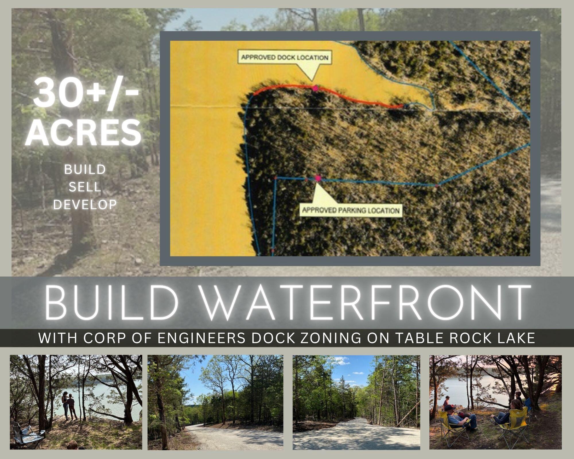 The Ultimate Lakefront Development Opportunity!Introducing an exceptional chance to invest in one of Table Rock Lake's most coveted settings--boasting 30+ acres with 7 luxury lakefront build sites w/n two waterfront subdivisions designed to capture panoramic lake views and cool lake breezes at every turn. Whether your looking to invest and develop or keep it all to yourself the opportunities are endless. Perfectly positioned in the rolling Ozark Hills, this private enclave offers easy access w/ infrastructure in place, electric along road, and the rare opportunity ''red zoning'' to put in a brand-new dock (pending Corps approval)  at end of subdivision for effortless lake access. Surrounded by unspoiled natural beauty yet minutes from modern conveniences and abundant national forest, this development is primed for those seeking to create an exclusive retreat where luxury living meets easy lake life. Come see what all the hype is about at Bluff View Rd in stunning Shell Knob, MO.