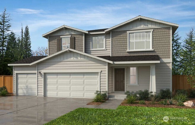 Upon entry of this 2565 Plan you'll notice the open concept kitchen/great room area as well as a spacious main floor bedroom. Upstairs is a larger loft, and generously sized primary bedroom with large primary bath and 3 other bedrooms. and other highlights include patio, 3 car garage, fenced and landscaped yard, garage door openers, quartz countertops throughout, heat pump (AC!) in this energy star certified home. Great location near shopping, dining and the Sunrise Village!