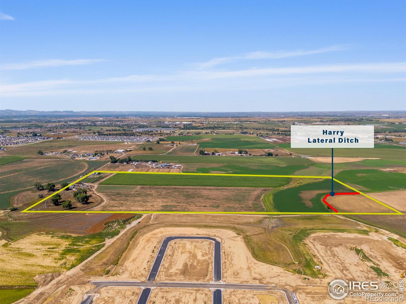 +/- 80.25 acres with significant water rights-including 50 Colorado Big Thompson Project Units, 6 Consolidated Home Supply Ditch & Reservoir Company shares, and 3 shares of Harry Lateral Ditch Company. Currently in agricultural use, this property offers strong potential for future development or investment. The land and water will be sold together; Seller will not divide. A rare opportunity to secure both acreage and substantial water resources in one offering.