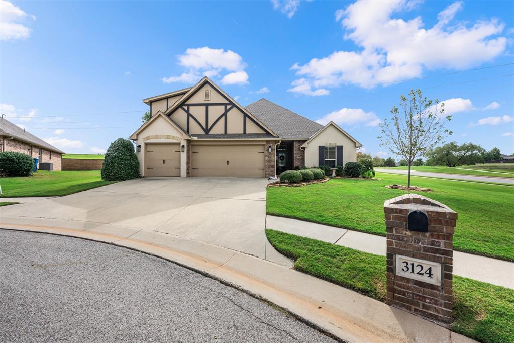 Meticulously maintained and beautifully updated, this East Edmond gem in the Gardens of Fairfax sits on a desirable corner lot in a cul-de-sac, offering timeless architectural charm and a peaceful greenbelt setting in a sought-after golf course community! This 4-bedroom, 2  1/2 bath home welcomes you with an elegant arched entryway and soaring cathedral ceilings. The upstairs bonus room provides flexible space for a game room, home office, media room or second living area.Recent updates include fresh paint in select rooms, new kitchen quartz countertops and upgraded bathrooms featuring quartz counters and a primary shower with modern tile and marble flooring. Additional highlights include a spacious walk-in attic with built-in shelving and blown-in insulation, fresh landscaping, a sprinkler system installed in 2022 and a roof replaced in 2021.  Enjoy greenbelt views and evenings on the back patio by the outdoor fireplace. Fairfax residents enjoy fantastic neighborhood amenities including a swimming pool, playground, basketball court, and tennis and pickleball courts. Excellent Edmond schools - Centennial Elementary, Central Middle School and Memorial High School. Conveniently located near the growing I-35 and Covell corridor-shopping, dining and entertainment are mere minutes away!  Don't miss this standout home—schedule your showing today!
