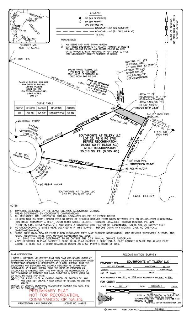 Lot #26 of Tillery Tradition offers a rare combination of both waterfront (on Lake Tillery) and golf course front (overlooking the 12th green of Tillery Tradition Country Club).  Good water depth and over 130' of shoreline.  The perfect lot for your forever home or a 2nd home weekend getaway.   Lot is cleared and ready for construction.  Come join Tillery Tradition Country Club which offers a championship golf course, clubhouse, pool, exceptional dining and much, much more!Buyers should apply for a pier permit with Duke Energy to confirm the ability to build a boat house as part of their due diligence.