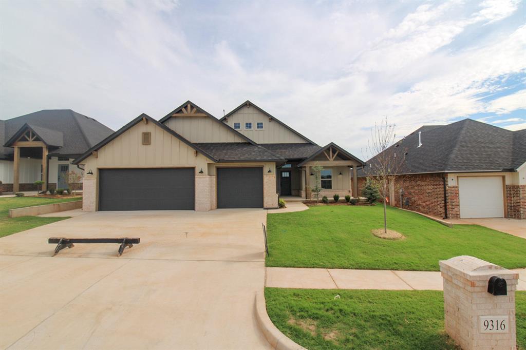 UP TO $15,500 IN COMBINED BUILDER & PREFERRED LENDER INCENTIVES AVAILABLE! Vintage Custom Homes is offering $12,000 toward buyer closing costs, prepaids, and/or interest rate buydown, plus an additional $3,500 available through the preferred lender—giving buyers an opportunity to make their move more affordable!Welcome to 9316 SW 38th St in Cedar Ridge at Morgan Creek, where thoughtful design meets the spaces you actually want. This new construction home offers 1,893 sq. ft., 4 bedrooms, 2.5 bathrooms, and a 3-car garage, with the 4th bedroom offering the flexibility to serve as a dedicated study.The heart of the home features 10' ceilings, a beautiful custom fireplace, and a large stacking door opening to the oversized patio, creating a natural connection between indoor and outdoor living. The kitchen is designed for everything from everyday mornings to entertaining, with custom cabinetry, quartz/granite countertops, tiled backsplash, pantry, and a large island.The spacious primary suite features a 10' sloped ceiling and walk-in closet with built-in shoe rack and dresser. Even better, the primary closet connects directly to the utility room—one of those thoughtful details you'll appreciate every day. The primary bath completes the retreat with custom vanities, a soaker tub, quartz/granite countertops, and tiled shower.Outside, enjoy a front porch with seating area and oversized patio, while a mud bench with broom closet adds everyday functionality inside. A 3-car garage, energy-efficient HVAC, thermal-break windows, pre-wired security system, landscaping, sodded yard, and one-year builder warranty complete the home.Located in Cedar Ridge at Morgan Creek within the Mustang Public School District, with convenient access to I-40, the Kilpatrick Turnpike, Will Rogers World Airport, and the OKC metro. With flexible living space, an indoor-outdoor layout built for entertaining, 9316 SW 38th St is ready to feel like home.