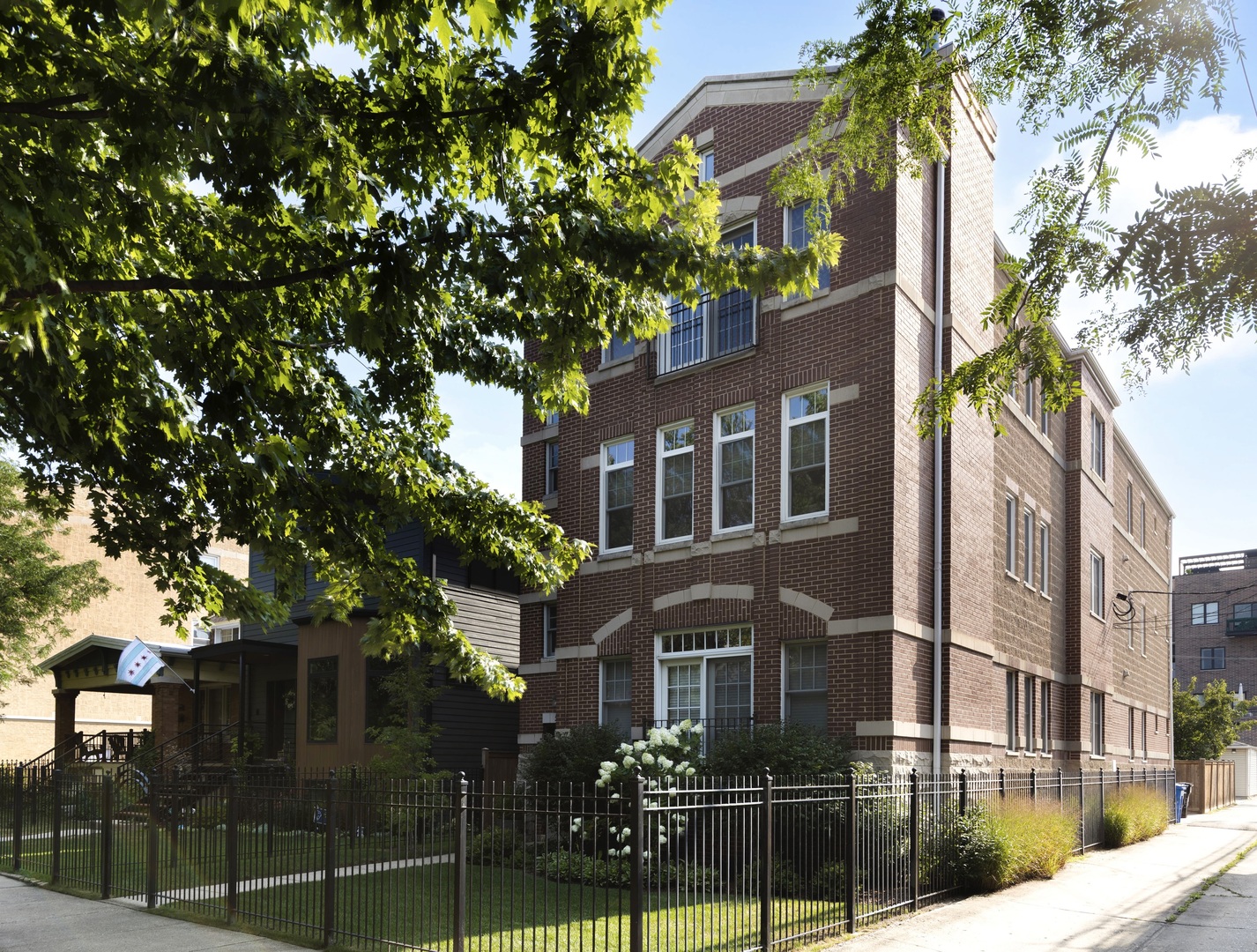 Beautiful and meticulously maintained  3BR | 2BA condo in an intimate 3-unit building on a quiet, tree-lined street in Andersonville. 2,100 sq ft with spacious, formal living room and dining room, open eat-in kitchen with a breakfast bar and family room. Features include: custom built-ins, gas fireplace, arched hallway, large walk-in custom closet in the primary suite, laundry room, a spacious balcony & beautifully landscaped shared yard. Price includes 2 Parking Spaces: one garage parking space and one exterior parking spot. Recent updates include New Windows, HVAC, and Appliances. See Fact Sheet for the complete list of updates!  Experience the charm of one of Chicago's most desirable neighborhoods, tucked away on a peaceful, tree-lined dead-end street.