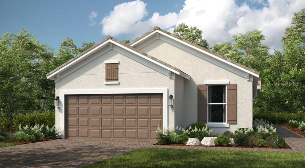 Under Construction. What's Special:  Greenbelt view | Cul-de-sac Lot |Corner lot. Welcome to the Arezzo at 3861 Consolare Court in Esplanade at Wiregrass Ranch. The Arezzo is a charming villa home with white cabinets, stainless steel farmhouse sink, and luxury vinyl flooring throughout the main living areas. A side entry leads into the heart of the home, an open-concept layout where the designer kitchen overlooks the dining area and spacious gathering room. From here, sliding doors open to a sunny lanai with an extended screened patio, perfect for relaxing or entertaining. The private primary suite offers dual sinks, a water closet, and a two-sided walk-in closet. Two secondary bedrooms, a full bath, a private study, laundry room, and a 2-car garage are thoughtfully placed on the opposite side for added privacy. Additional Highlights Include: Study in place of flex, outdoor kitchen rough-in, extended garage, extended screen patio, white shaker cabinets, quartz countertops in kitchen and primary bathroom. Photos are for representative purposes only. MLS#TB8439624

Specifically designed for 55+, Esplanade at Wiregrass Ranch offers an unparalleled resort-style living experience! Enjoy a lifestyle enriched by wellness programs and luxurious amenities that revitalize the mind, body, and spirit. From wine tastings and gourmet dining experiences to live concerts and exciting excursions, Esplanade provides thoughtfully curated activities to enhance and elevate every aspect of your daily life.