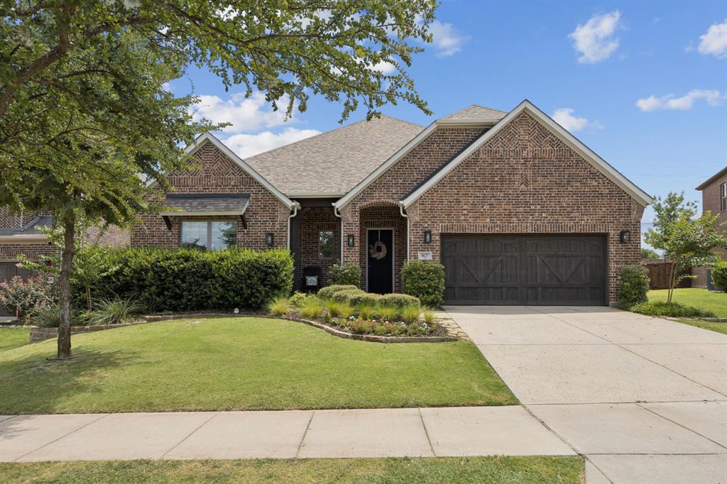 Nestled in the heart of Frisco, with Prosper ISD schools, this North facing delightful 3-bedroom, 2.5-bathroom residence showcases the perfect blend of modern convenience and classic charm. With an inviting open floor plan, this one-story home spans a warm and welcoming space, complete with new engineered wood floors, designed to cater to gatherings of family, friends, or a cozy night in. Enjoy a spacious living area that seamlessly integrates with the dining space, creating an ideal venue for entertaining guests. The split bedroom design ensures privacy, with the primary suite thoughtfully situated on one side of the home. This room features a generous walk-in closet and an en-suite bathroom equipped with dual sinks and a luxurious garden tub. The additional two bedrooms are nestled on the opposite side, offering ample closet space and a shared bathroom. 

For those working from home, an efficiently designed office space is neatly positioned off the main living area, providing a quiet and dedicated zone for productivity. Whether you work or study, this space offers tranquility away from the main bustle of the home.

Exterior features include a charming full brick façade, enhancing the home's curb appeal. The property boasts an immaculately landscaped front yard with turf-like grass, providing a lush and low maintenance aesthetic that continues into the backyard, offering an outdoor retreat that is both beautiful and functional. A 2-car garage completes the home, offering ample storage and an EV charging port. This amazing home is located just a minutes from everything Frisco AND Prosper have to offer! Don’t miss this opportunity to make this beautiful home yours!