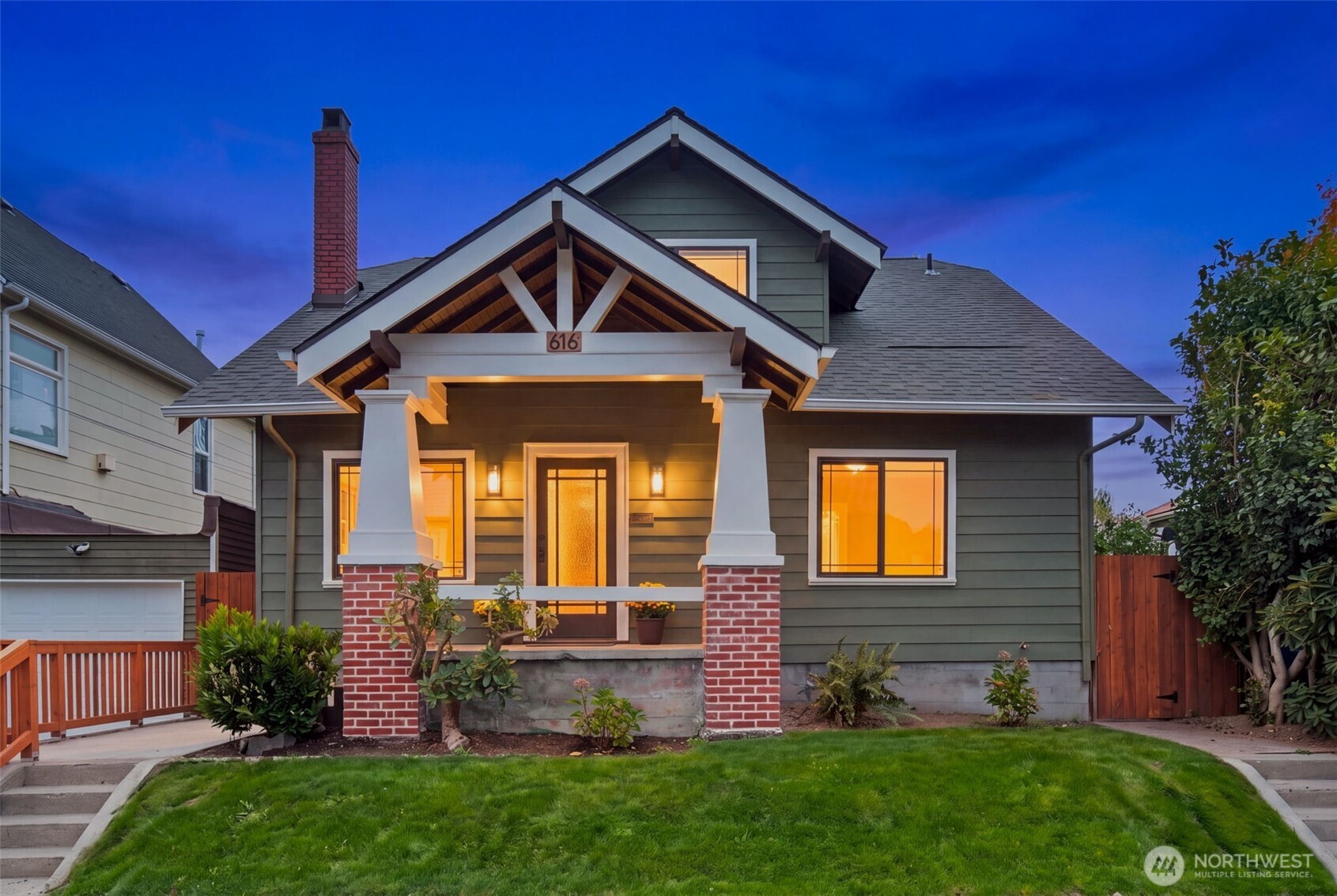 Elegantly restored, this classic Craftsman home blends timeless historic character with thoughtful modern upgrades. Refinished wood floors shine throughout, complemented by beautiful built-ins, coved ceilings, archways, and tall ceilings that showcase the home’s original charm. An electric fireplace adds warmth and ambiance to the inviting living room. The spacious remodeled kitchen is designed for enjoyable everyday cooking and entertaining, with new appliances and plenty of room to gather. Major updates provide peace of mind, including a new roof on both the home and garage, new water heater and furnace, and a fully permitted electrical rewire with new panel and meter. Modern PEX plumbing lines. The primary bedroom is conveniently located on the main floor. The large, welcoming basement offers flexible additional space for storage, an office, game room, or whatever suits your needs. Outside, the sage green siding and brown soffit exterior pairs beautifully with new bronze window accents. The powered garage features a new garage door and opener. Fully fenced backyard.  Located just a short walk from Tacoma’s popular 6th Avenue, you’ll have easy access to favorite restaurants, coffee shops, entertainment, and more. Opportunities like this don’t come along often. Here’s your chance to own a beautifully restored Craftsman where timeless charm and history have been meticulously brought forward into modern living. Pre-inspection completed and will be provided upon request.