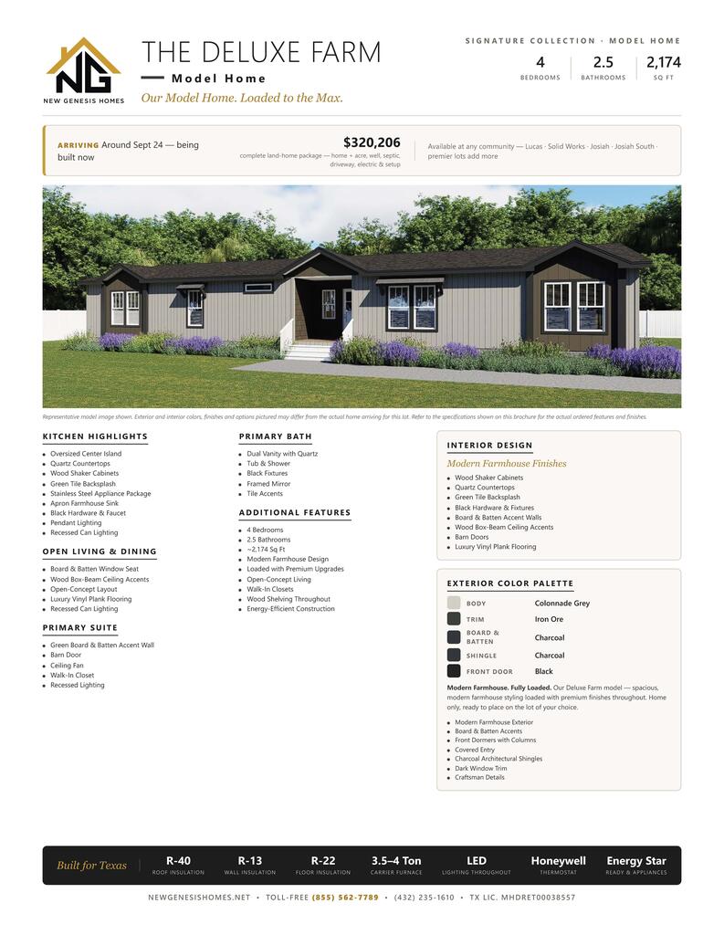 Welcome Home! Beautiful 4 Bedroom, 2.5 Bath manufactured home. Many Luxury upgrades. Price includes land and improvements. Turnkey and your home! Greenwood ISD! HOA is $150/Year. Lot 128. Check out our website: NEWGENESISHOMES.NET.