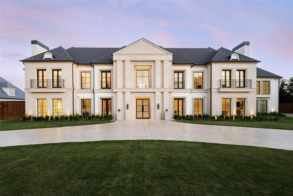 Regal custom estate situated on over 1.13 acres in prestigious Lobello Estates of Preston Hollow. This exceptional six-bedroom residence showcases stunning architecture, a dramatic two-story glass foyer, library, formal living, and a luxurious first-floor primary suite with spa-inspired bath, dual custom closets, private gym, laundry, and coffee bar. The chef's kitchen features custom European cabinetry, Miele appliances, dual dishwashers, and a built-in coffee system. Upstairs offers five ensuite bedrooms, including a junior primary suite, media room, and additional laundry. A commercial-grade elevator, multiple staircases, smart-home features, Caesarstone countertops, wine room, and butler's pantry elevate the home's thoughtful design. The epoxy-finished four-car garage with hydraulic glass doors doubles as an incredible flex space overlooking the expansive backyard with pool, turf, mature trees, and room for a future sport court or pool house. Experience exceptional luxury in one of Dallas' most coveted neighborhoods.