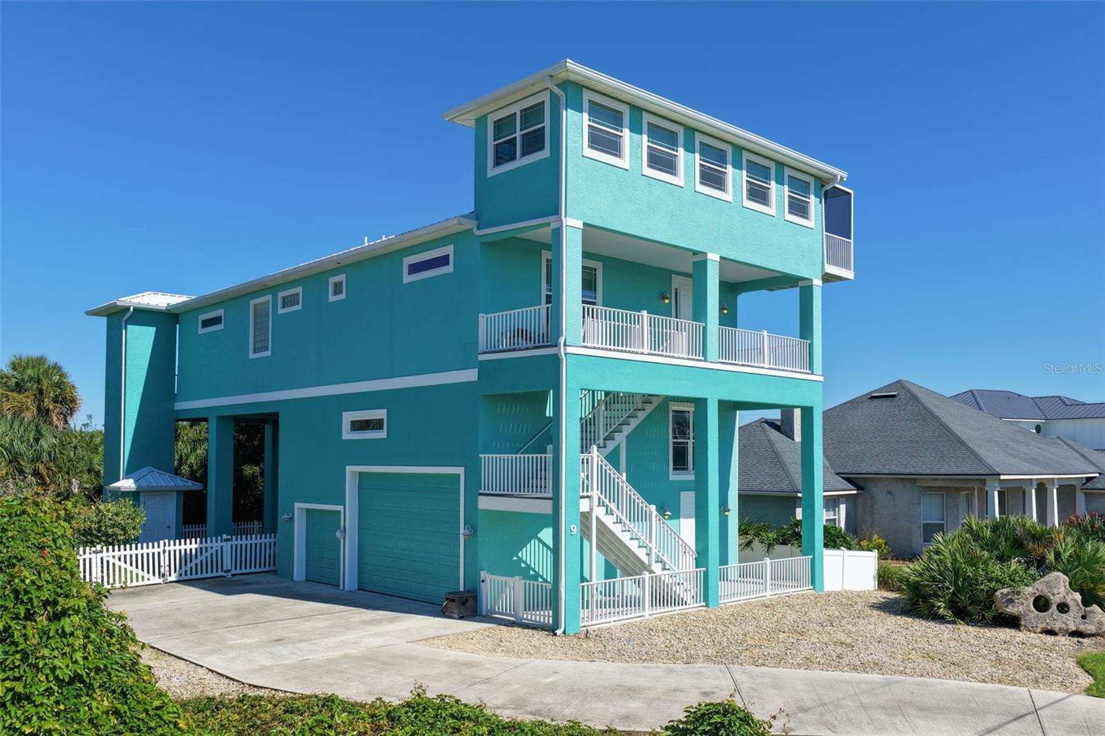 COASTAL LIVING AT ITS FINEST JUST 600 FEET FROM THE BEACH! Discover this beautifully appointed custom built home in the desirable Maritime Estates II community, nestled along one of the quieter stretches of scenic A1A. Offering beautiful ocean views, private deeded beach access, and exceptional craftsmanship, this coastal retreat combines comfort, quality, and convenience.Built in 2010 by Auburn Homes, with an addition completed in 2012, the home features 10-foot ceilings, 8-foot doors, tile flooring throughout, elegant crown molding, arched openings, and upgraded lighting and fixtures. The kitchen showcases maple cabinetry with pull out storage and Silestone countertops, while the primary bathroom features coordinating quality finishes.Designed with coastal durability in mind, the home offers tinted PGT WinGuard impact resistant windows, a white aluminum roof with radiant barrier, newly installed spray foam insulation, and an elevator installed in 2012. Enjoy ocean breezes and beautiful views from the spacious porches and bonus room with screened porch.Recent exterior improvements include fresh Sherwin Williams Emerald exterior paint, Trex composite decking and stairs, and low maintenance vinyl railings. Additional highlights include an oversized three car garage with loft storage, convenient exterior electrical outlets and hose bibs, and coastal friendly landscaping featuring coquina rock and salt tolerant Bermuda grass.The Maritime Estates II HOA is just $180 per month and includes maintenance of the private street, sewer system, common areas, and dedicated deeded beach walkover. Ideally located approximately 15 minutes from Palm Coast and I 95 and 25 minutes from historic downtown St. Augustine, this home offers the perfect balance of peaceful beachside living and everyday convenience.Enjoy ocean views, private beach access, and the relaxed Florida coastal lifestyle you've been dreaming of! Original building plans, specifications, and documentation are available.