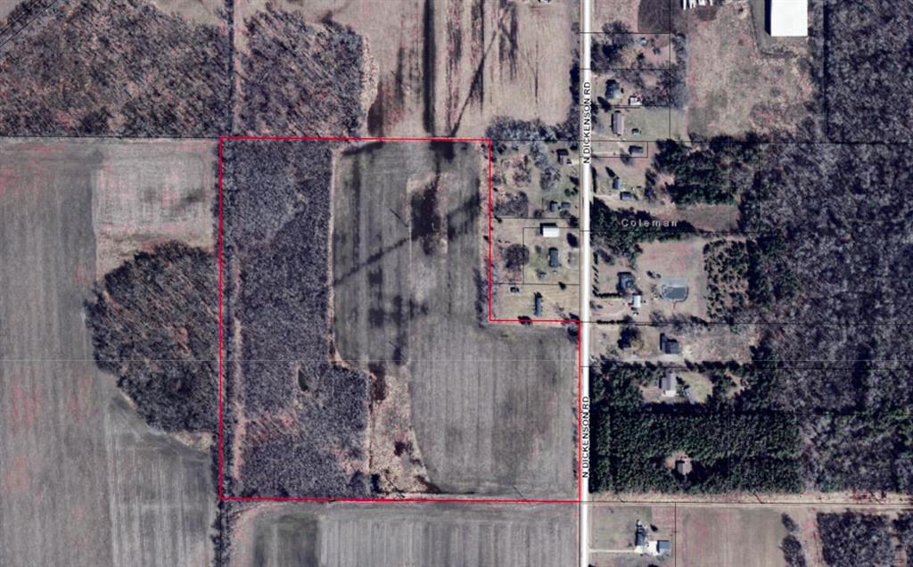 Prime property on Dickenson Road in Coleman, MI. This is wonderful versatile vacant land offering a combination of productive ground with excellent recreational appeal. With a blend of open tillable acreage and wooded cover, the property offers strong potential for farming, hunting, or a combination of both. It also offers a beautiful setting for a future home, giving a buyer the opportunity to build in a location that provides country views, room to roam, and convenient access to town. Whether you are looking to expand an agricultural operation, invest in land, or create a homesite with added acreage, this parcel is worth a closer look. Located in Warren Township, the property enjoys the benefit of being just across the road from the City of Coleman, giving you convenient access to town while still benefiting from lower township taxes. The setting offers a nice balance of accessibility, privacy, and rural surroundings. A solar lease is also in place and will transfer to the new owner, providing existing income from day one. Opportunities to purchase land with this kind of flexibility, location advantage, income potential, and building appeal do not come along often.
