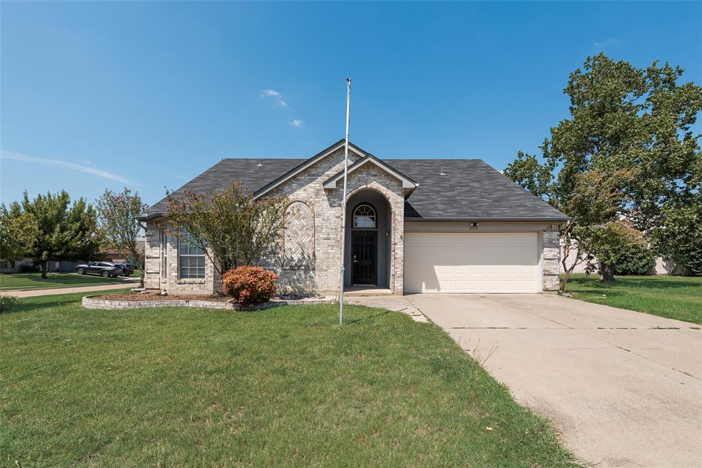 Spacious 4-bedroom, 3-bath home on a corner lot with an inviting open floor plan, fresh interior paint, and wood floors throughout—no carpet! The living room boasts soaring ceilings, a cozy fireplace, and a ceiling fan, creating a bright and welcoming space. The downstairs master suite features double sinks, a walk-in shower, soaking tub, and a large walk-in closet. Upstairs, you’ll find two bedrooms, a full bath, and a generous game room that overlooks the living area below perfect for entertaining or family time. The backyard offers plenty of room for kids to play or for weekend gatherings, complete with a storage shed for extra convenience. This home blends comfort, style, and functionality, making it an ideal choice for families looking for space to relax and grow.