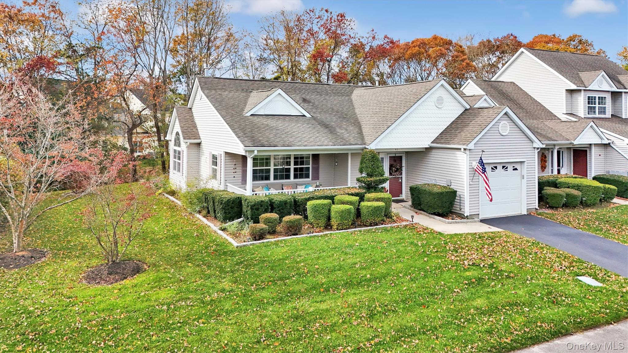 RENOVATED END-UNIT OASIS IN SUNKEN POND ESTATES 55+ Community.Experience luxury and ease in this completely renovated condo with pond views and ultimate privacy. This rare 2BR/2BA end-unit offers the perfect blend of modern sophistication and community living. The home features soaring vaulted ceilings, brand-new flooring throughout, and a chef’s kitchen equipped with new appliances and a peninsula for extra seating.Thoughtful upgrades include all-new mechanicals (HVAC and hot water heater) for total peace of mind. Cozy up by the gas fireplace in the open living room, or retreat to the Primary Suite—a private sanctuary featuring an en-suite bathroom and a spacious walk-in closet. Located just steps from the clubhouse and minutes from the North Fork's best wineries, shopping, and beaches, this home is truly turn-key.EXTERIOR & OUTDOOR LIVING FEATURES:*End-Unit Privacy: Extra windows and a prime, unobstructed view of the pond.*Outdoor Spaces: Relax on the entertaining covered front porch or the private rear patio.THE SUNKEN POND LIFESTYLE FEATURES:*Located just steps from the Community Clubhouse, including a fully equipped gym, pool, bocce ball, clubhouse bar, library, kitchen, open entertaining space, and various social clubs.LOCATION & PROXIMITY TO LOCAL PLACES:*Active Life: Pickleball (1.7 mi), Cherry Creek Golf (2 mi), and Indian Island Country Park (2.9 mi).*Shopping: Tanger Outlets (2.4 mi).*Leisure: Famous North Fork Wineries start just 2 miles away.*Beaches: Easy access to both the LI Sound, Bay, and South Shore Hamptons (1–15 miles).