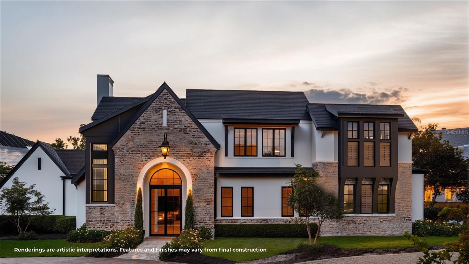 Under Construction. Tucked away on a quiet cul-de-sac in the coveted Park Grove community, this home sits on an expansive 0.37-acre lot, just moments from the boutiques, dining, and charm of Park Avenue. The exterior makes a striking first impression with a refined architectural façade that feels both timeless and distinctive. Inside, a dramatic 20-foot foyer welcomes you with abundant natural light and a sense of scale that is impressive yet inviting. The layout flows seamlessly into a warm, elevated great room featuring soaring ceilings, wide-plank hardwood floors, exposed wood beams, handcrafted millwork with integrated shelving, subtle LED accent lighting, and a statement fireplace. The kitchen serves as the heart of the home, thoughtfully designed for both everyday living and entertaining. It is anchored by a premium Thermador appliance suite, elegant stone countertops, a spacious center island, and finely crafted cabinetry. A well-appointed butlers pantry adds an extra layer of function and discretion, making hosting effortless. Expansive glass doors connect the main living areas to the outdoors, creating a natural indoor-outdoor flow. Designed with flexibility and privacy in mind, the home offers multiple primary suites, including one on the main level and another upstairs. Each is envisioned as a true retreat, featuring spa-inspired bathrooms with freestanding soaking tubs, expansive walk-in showers, dual vanities, and oversized walk-in closets. Additional suites throughout the home provide the same elevated level of comfort and privacy. Upstairs, a spacious loft and game room create an additional living area ideal for media, relaxation, or entertaining. Two dedicated laundry rooms further enhance daily convenience and reflect the homes thoughtful approach to elevated living. Outdoors, the property transforms into a private resort-style setting. A beautifully designed pool and spa are complemented by a large, covered lanai and fully equipped summer kitchen, all surrounded by a spacious backyard offering rare privacy for the area. A three-car garage completes the residence, seamlessly integrated for both form and function. What truly distinguishes this home is its location. From your front door, enjoy a walkable lifestyle to Park Avenue, known for its renowned dining, boutique shopping, wine bars, and cafés. Nearby Hannibal Square and Winter Park Village provide additional cultural, dining, and retail experiences just minutes away. This residence represents a timeless expression of refined luxury, thoughtfully designed and meticulously executed in one of Winter Parks most desirable neighborhoods. All photos and visuals are architectural renderings and artistic interpretations; finishes and features may vary during construction.